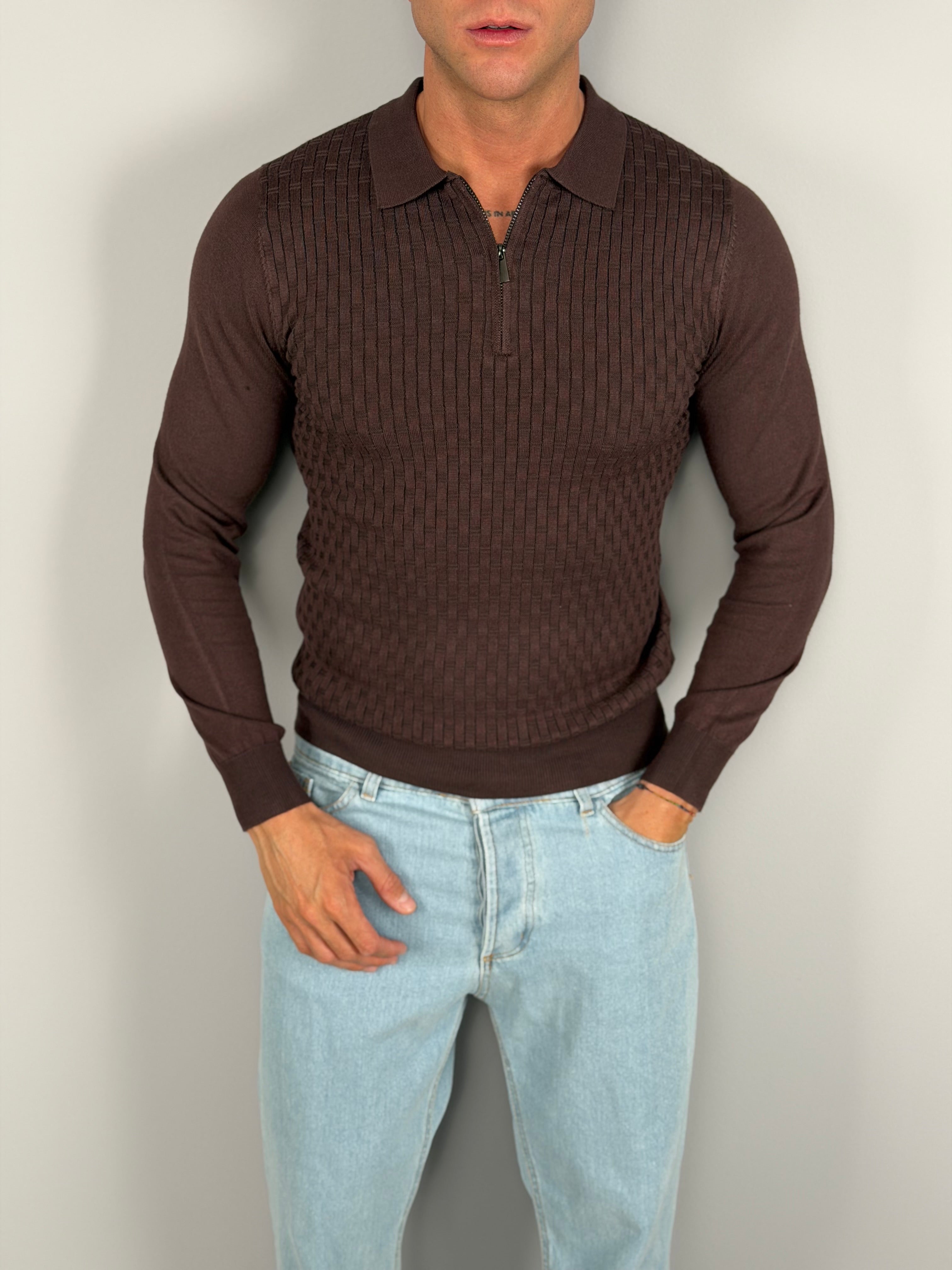 POLO TRAMA MAGLINA ZIP 2V