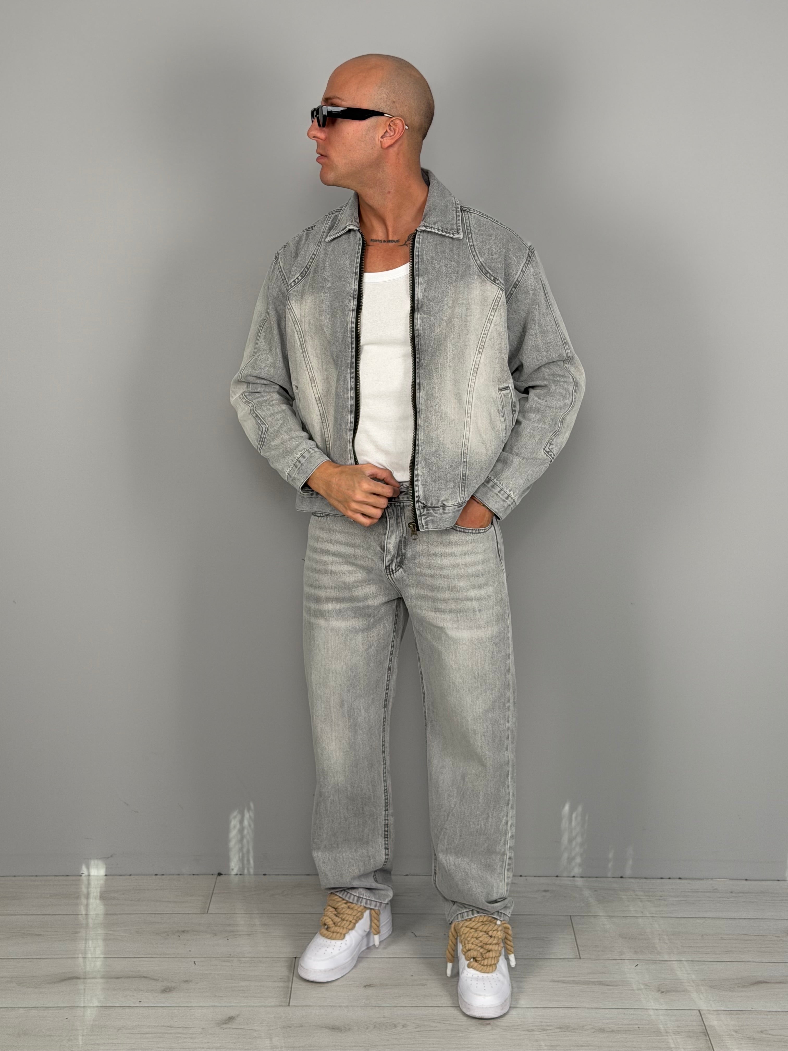 PANTALONES VAQUEROS COORDINATO PIEDRA ANTIGUA