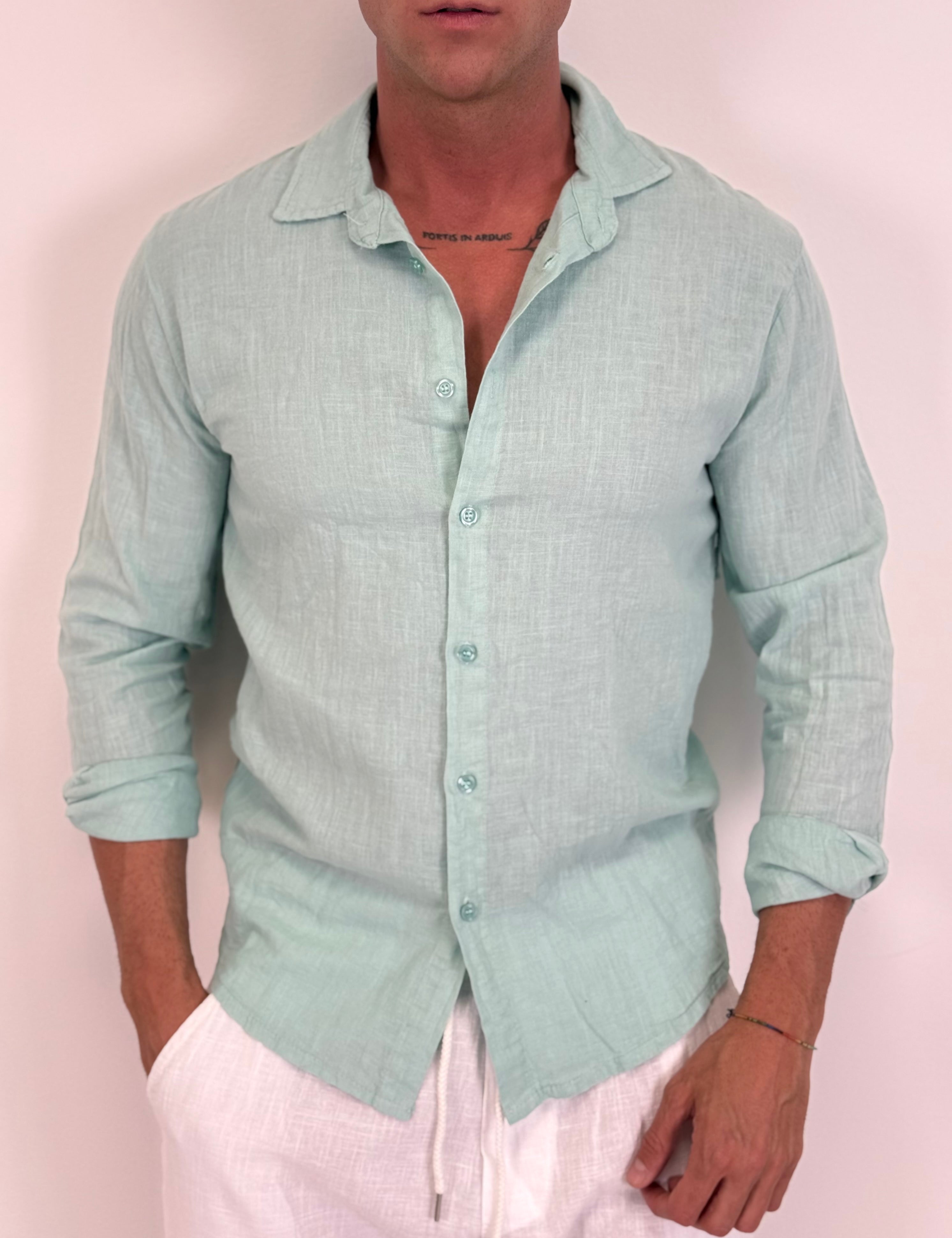 CAMICIA LINO COLLETTO