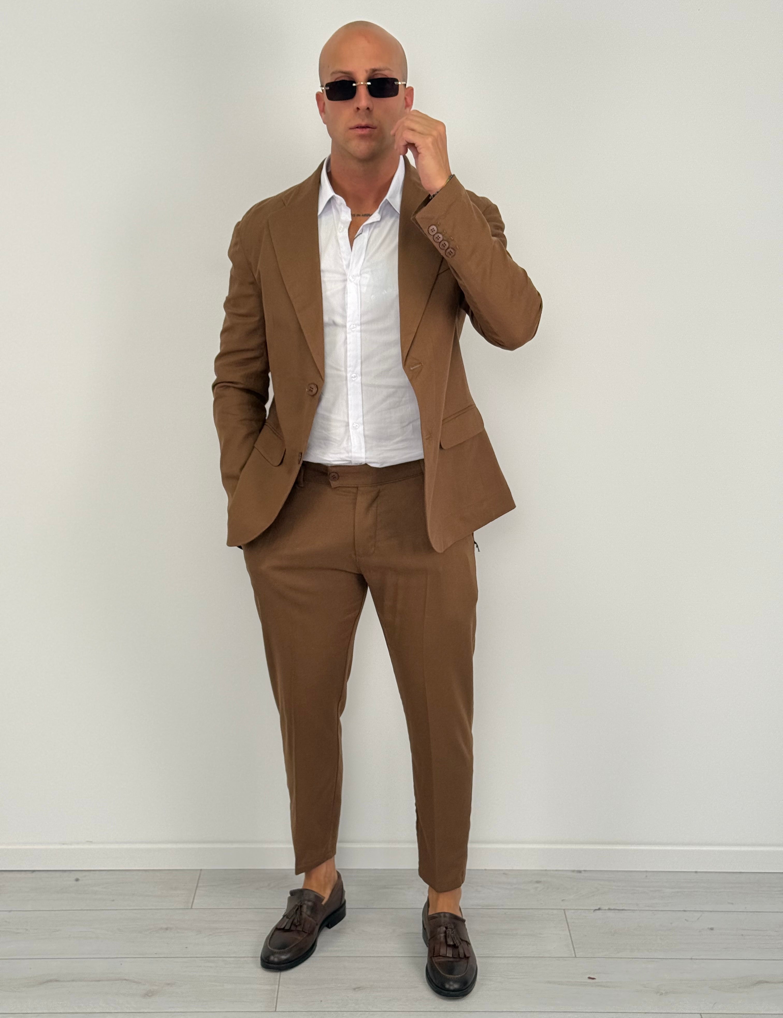 ABITO LINO MONOPETTO