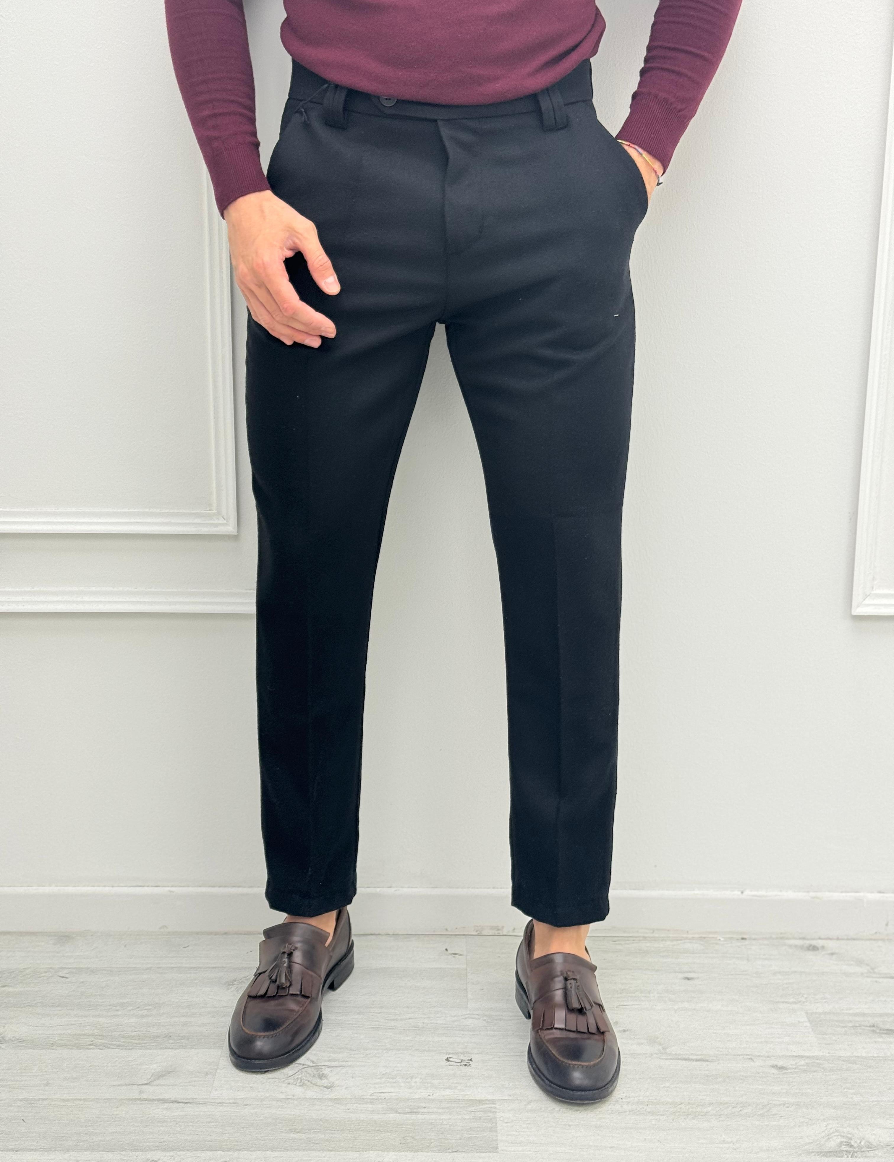 PANTALONE LANA TASCHE DIETRO