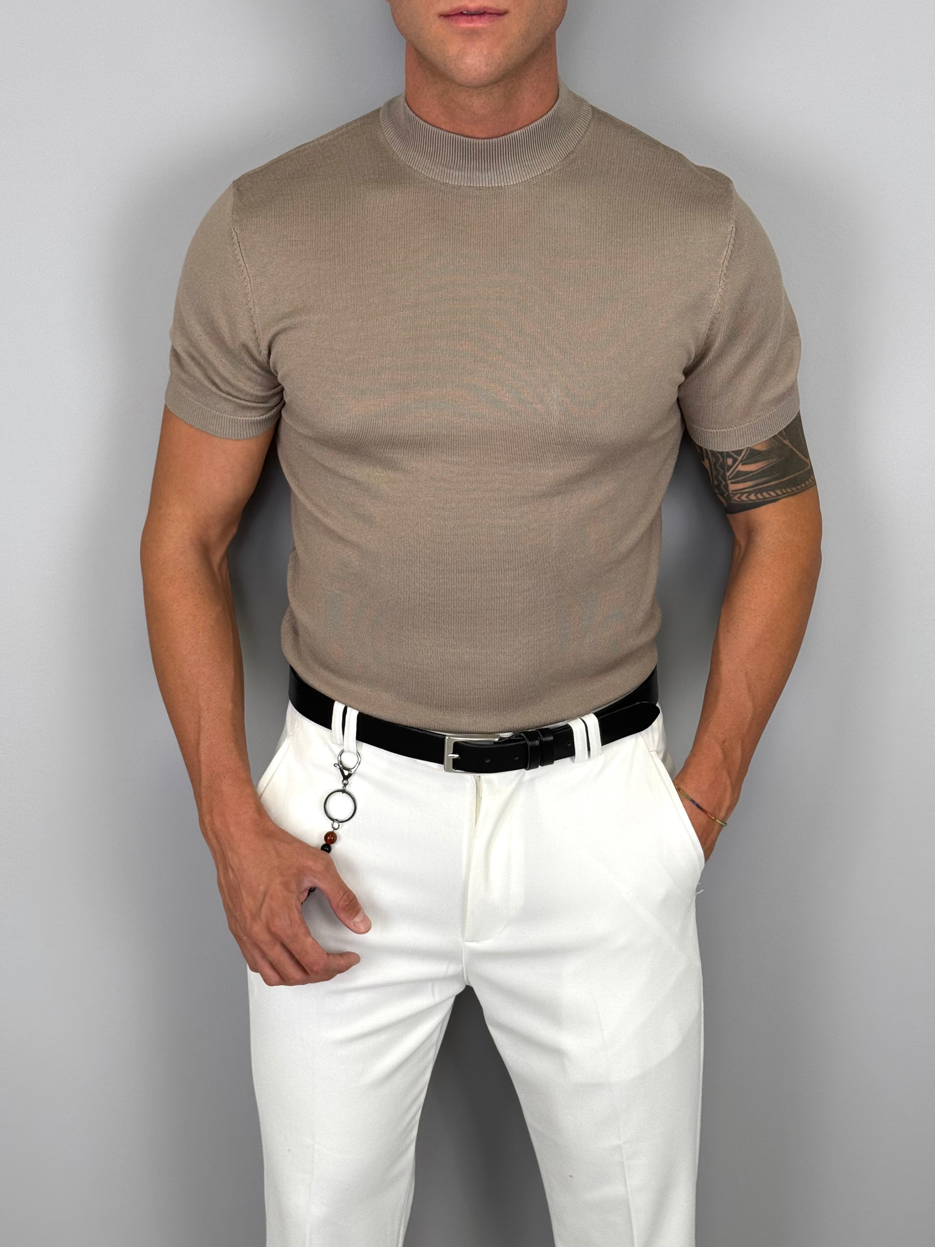 T-SHIRT MEZZO COLLO MAGLINA