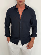 CAMICIA LINO COLLETTO