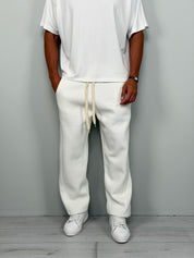 WIDE-STRIPED FLEECE TRACKSUIT TROUSERS