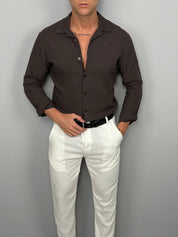 LINEN SHIRT WITH COLLAR