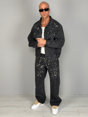 JEANS COORDINATO MANCHADOS