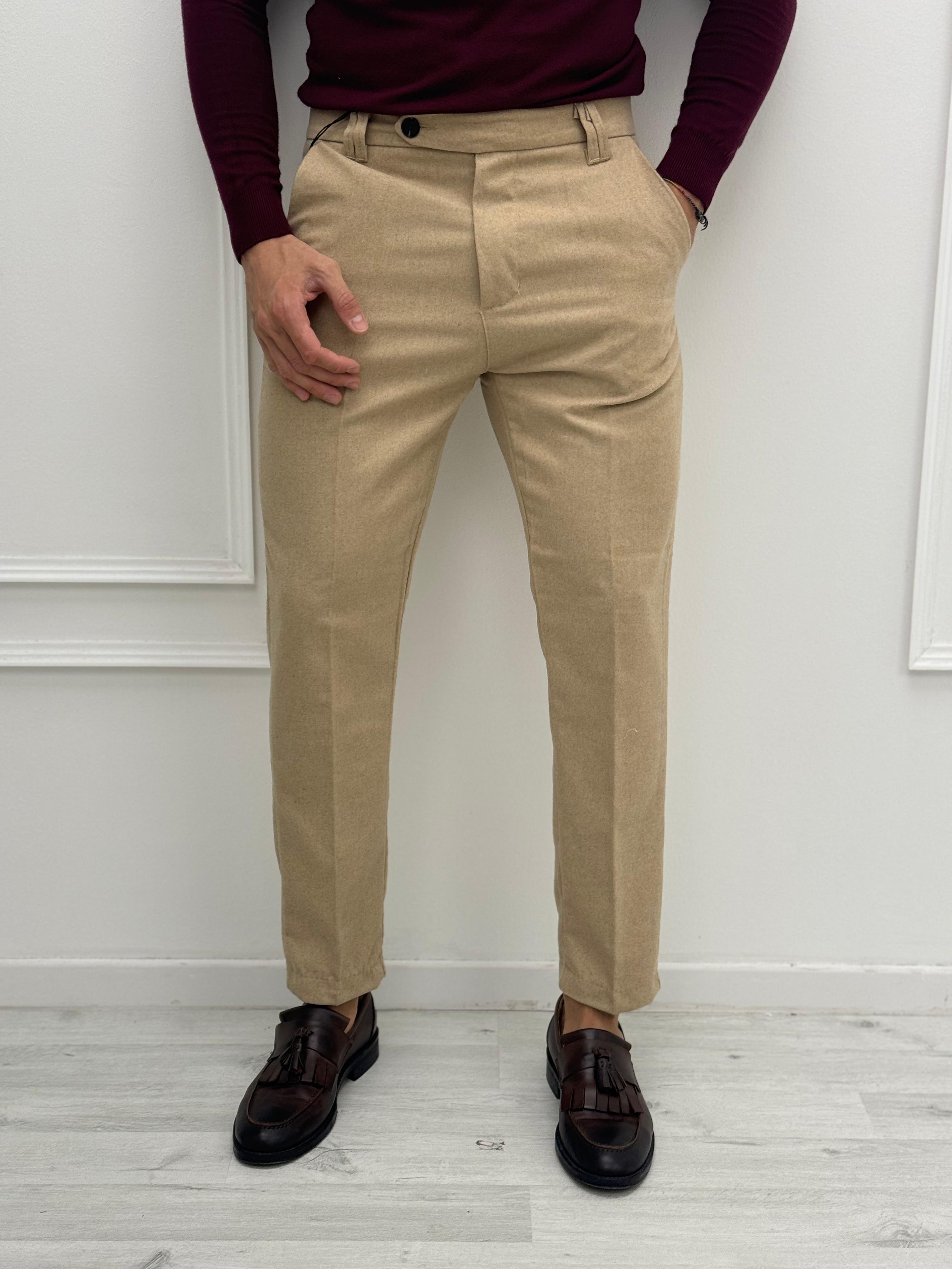 PANTALONE LANA TASCHE DIETRO