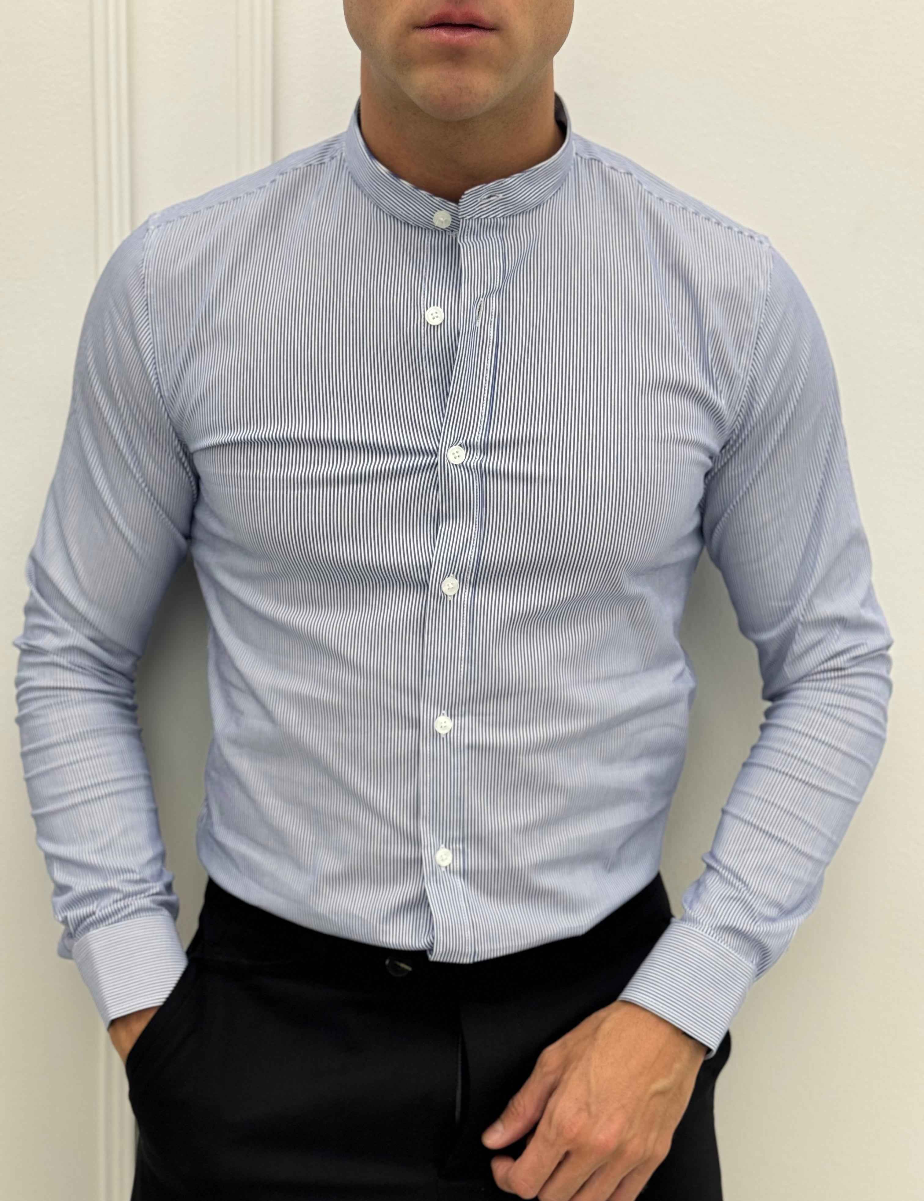 CAMICIA CLASSICA RIGHE COREANA - Tg.S Rossa