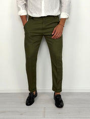 PANTALON CAPRI EN LIN À ROULETTES