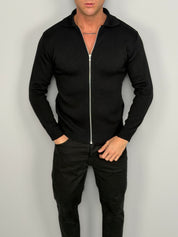 CARDIGAN EN COTON À FERMETURE ÉCLAIR