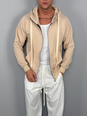 FELPA ZIP CAPPUCCIO GARZATA