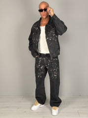 JEANS COORDINATO MANCHADOS