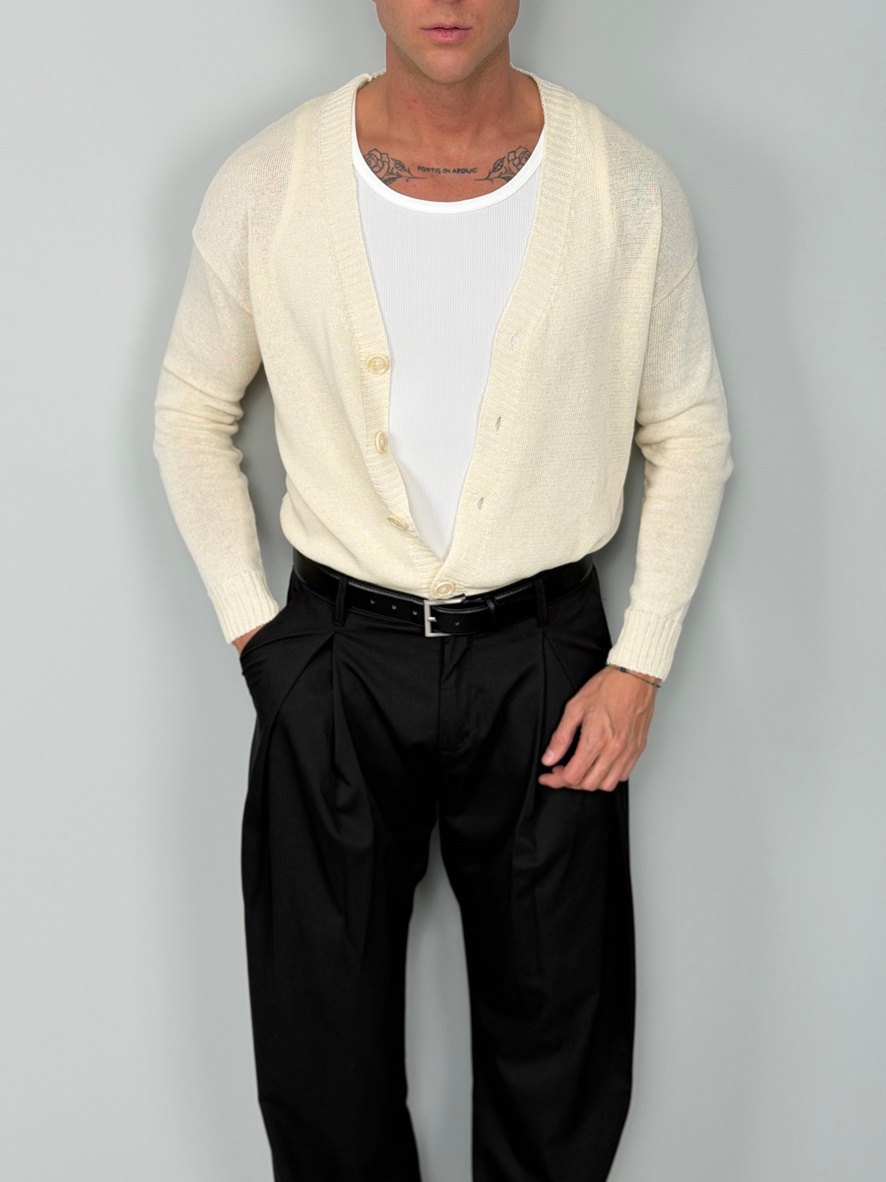 Cardigan básico de algodón