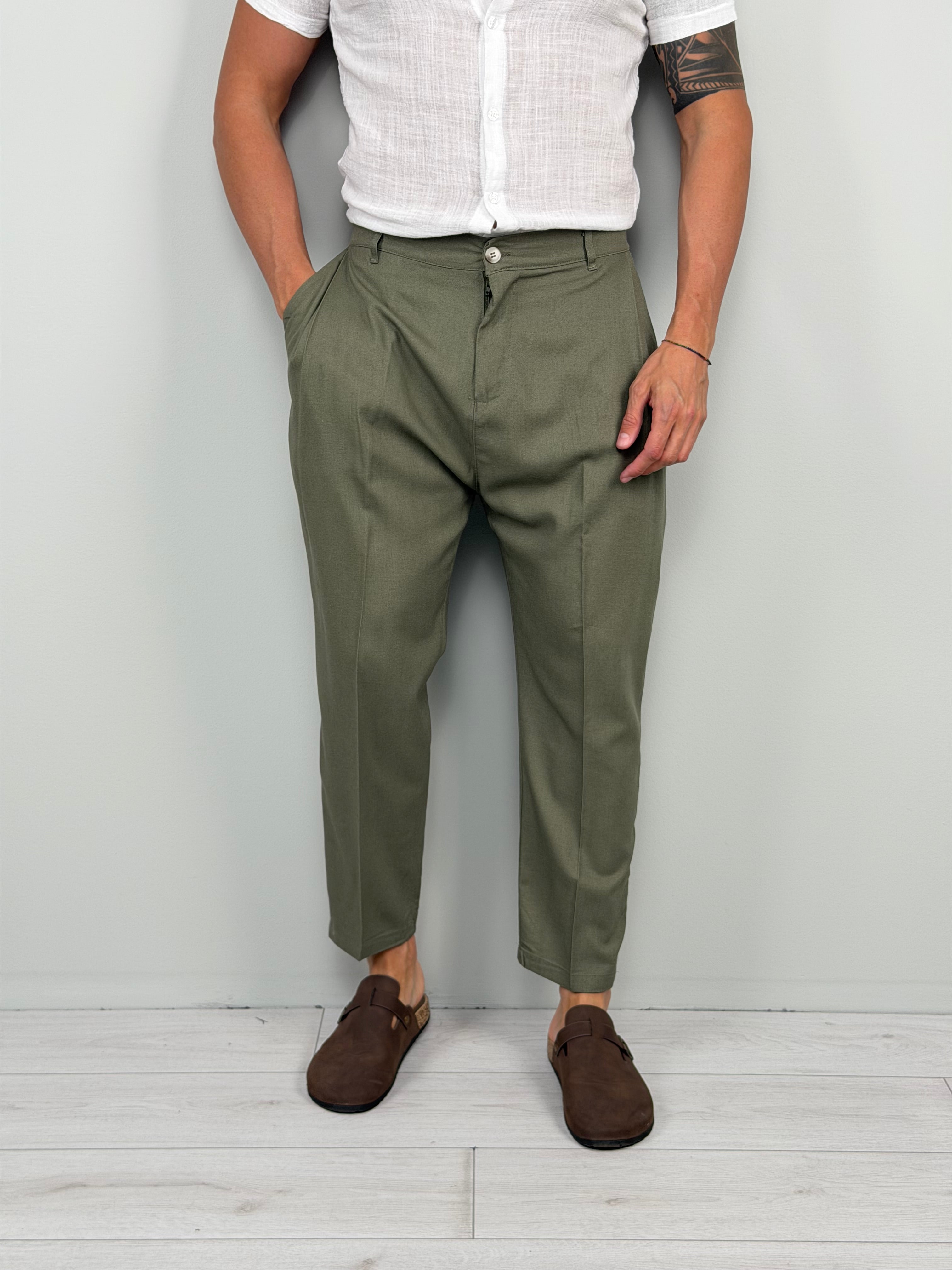 PANTALONE LINO FOLLOW - TASCA DIETRO