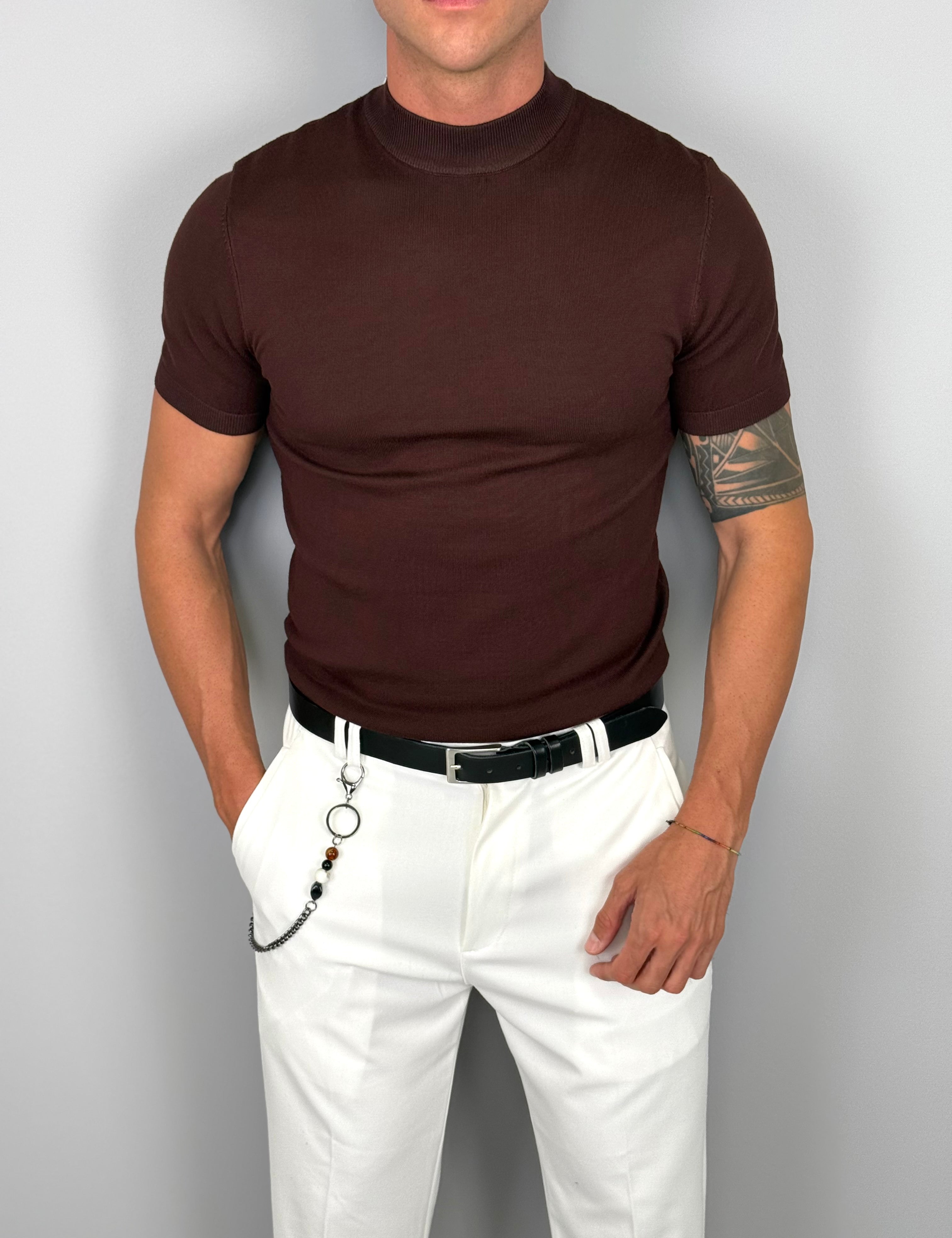 T-SHIRT MEZZO COLLO MAGLINA