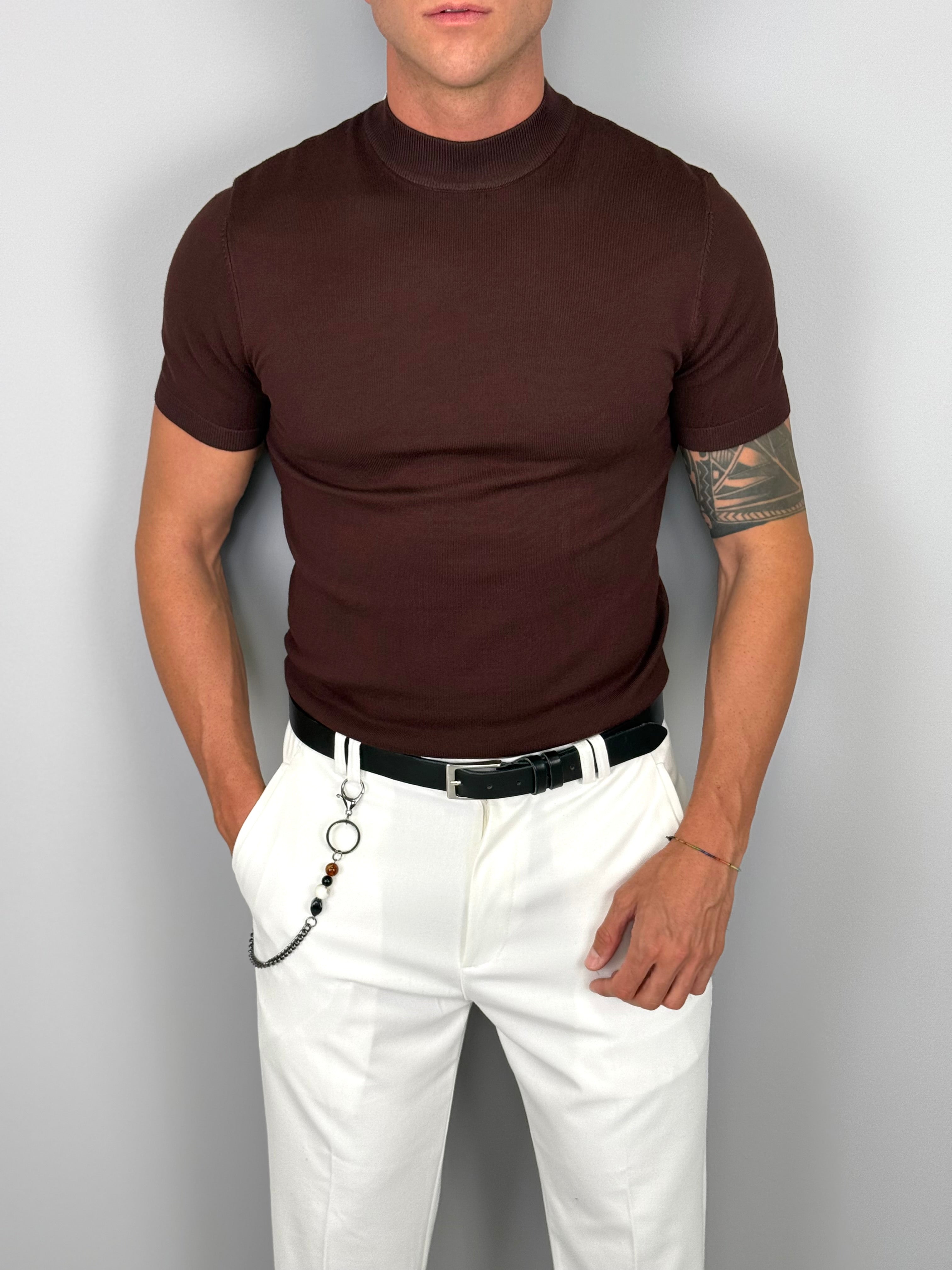 T-SHIRT MEZZO COLLO MAGLINA