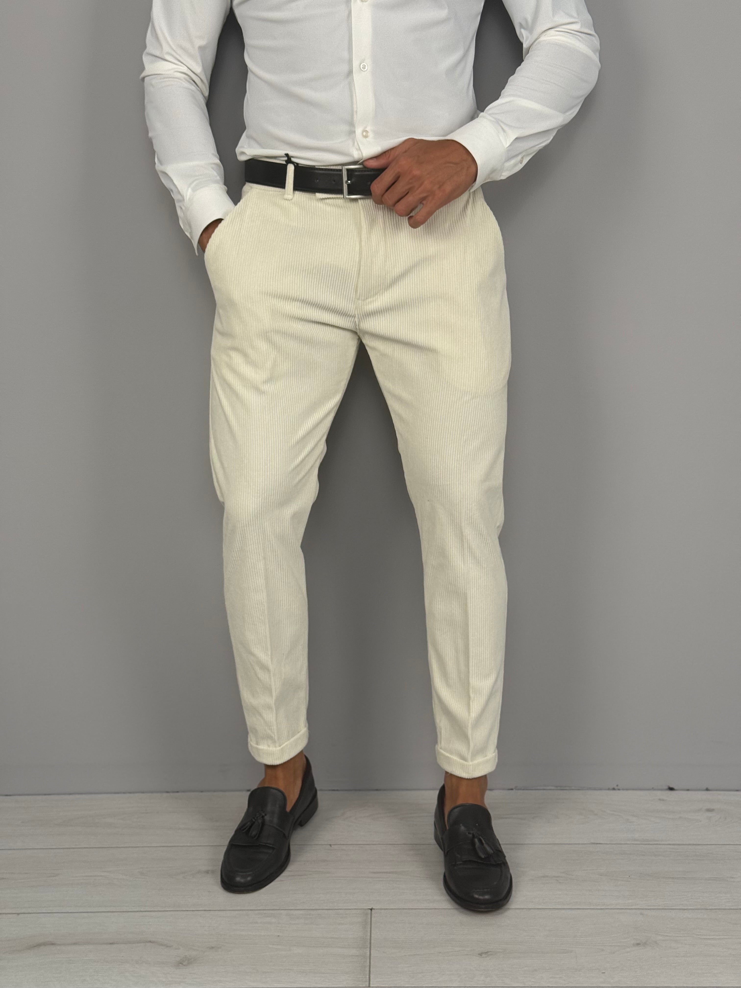 PANTALONE MOD CAPRI VELLUTO RISVOLTINO