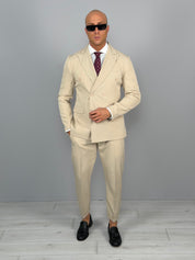 DOUBLE-BREASTED FLAMED SUIT