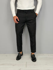 PANTALONE GESSATO TASCHE DIETRO