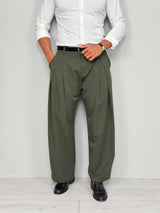 WIDE-LEG CLUB TROUSERS - BACK POCKET