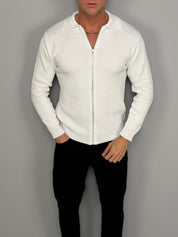 CARDIGAN EN COTON À FERMETURE ÉCLAIR