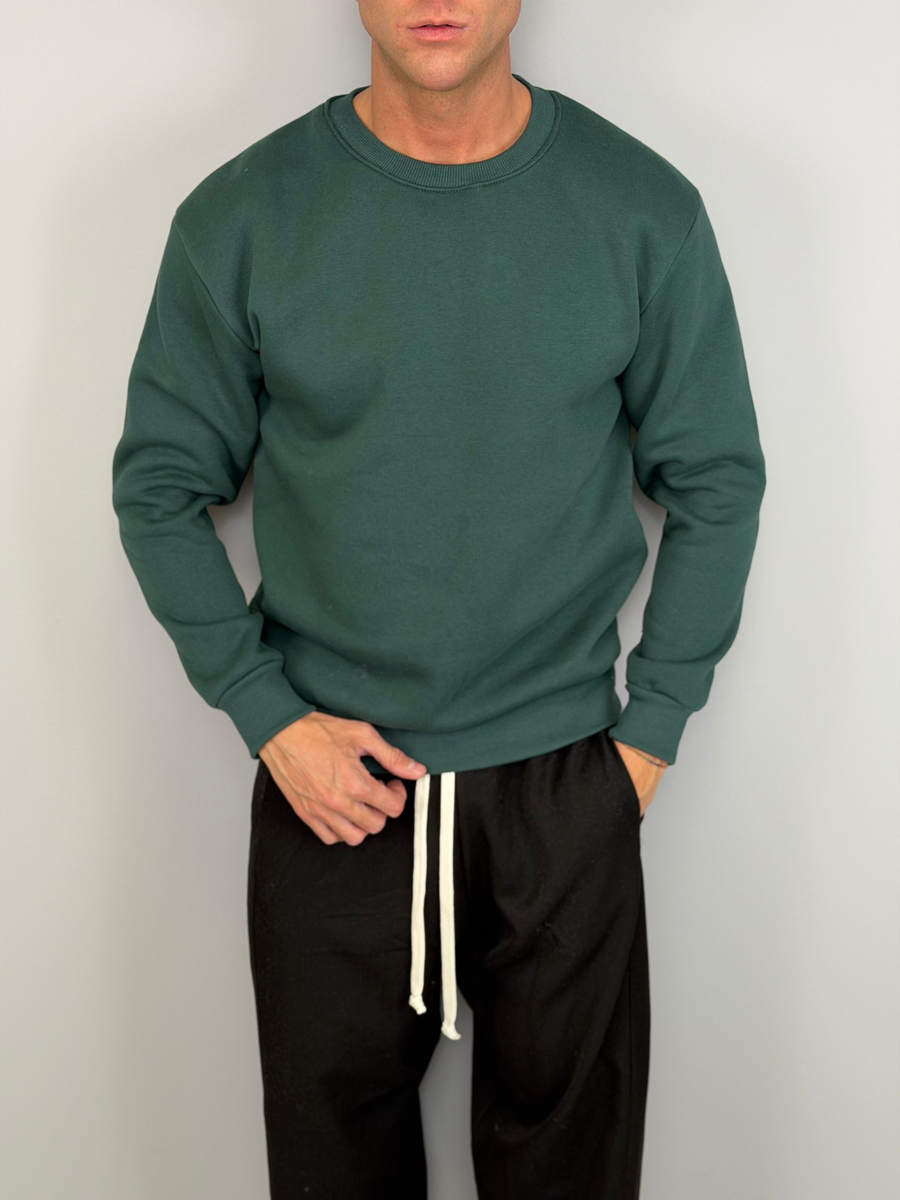 SUDADERA DE CUELLO REDONDO FELPADA