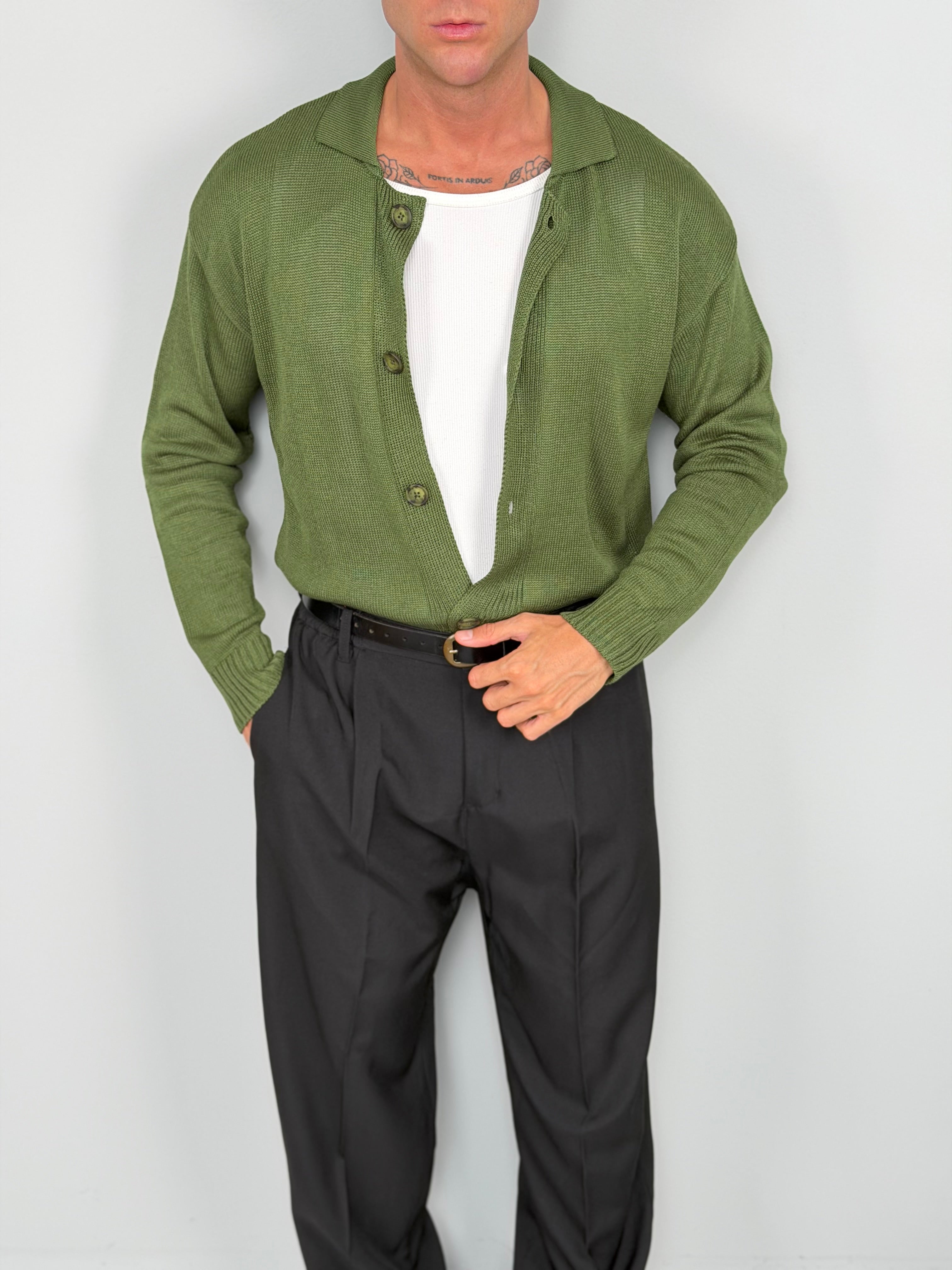 CARDIGAN POLO COTONE