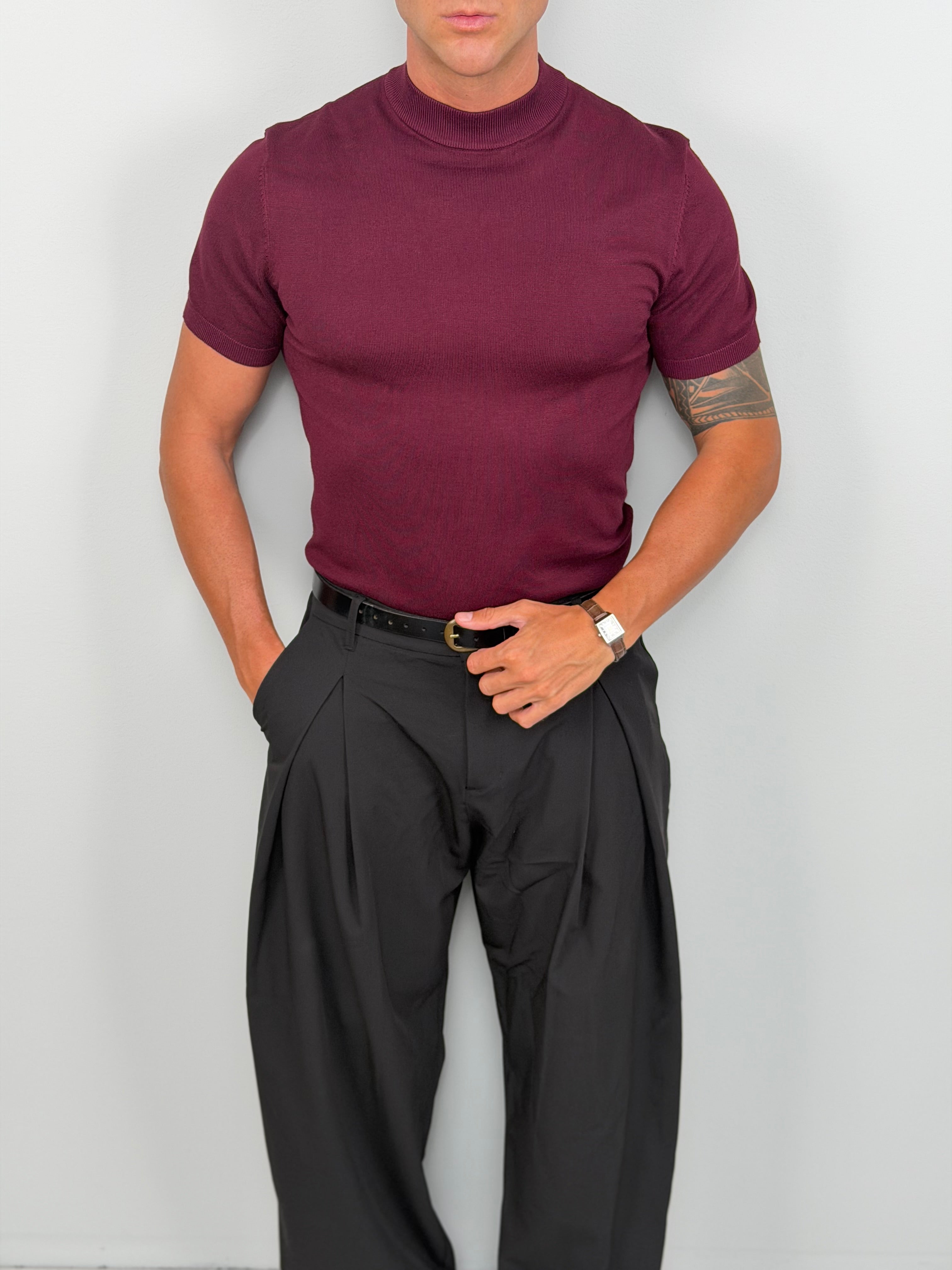 T-SHIRT MEZZO COLLO MAGLINA