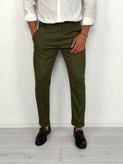 PANTALONE LINO MOD CAPRI V2 RISVOLTINO