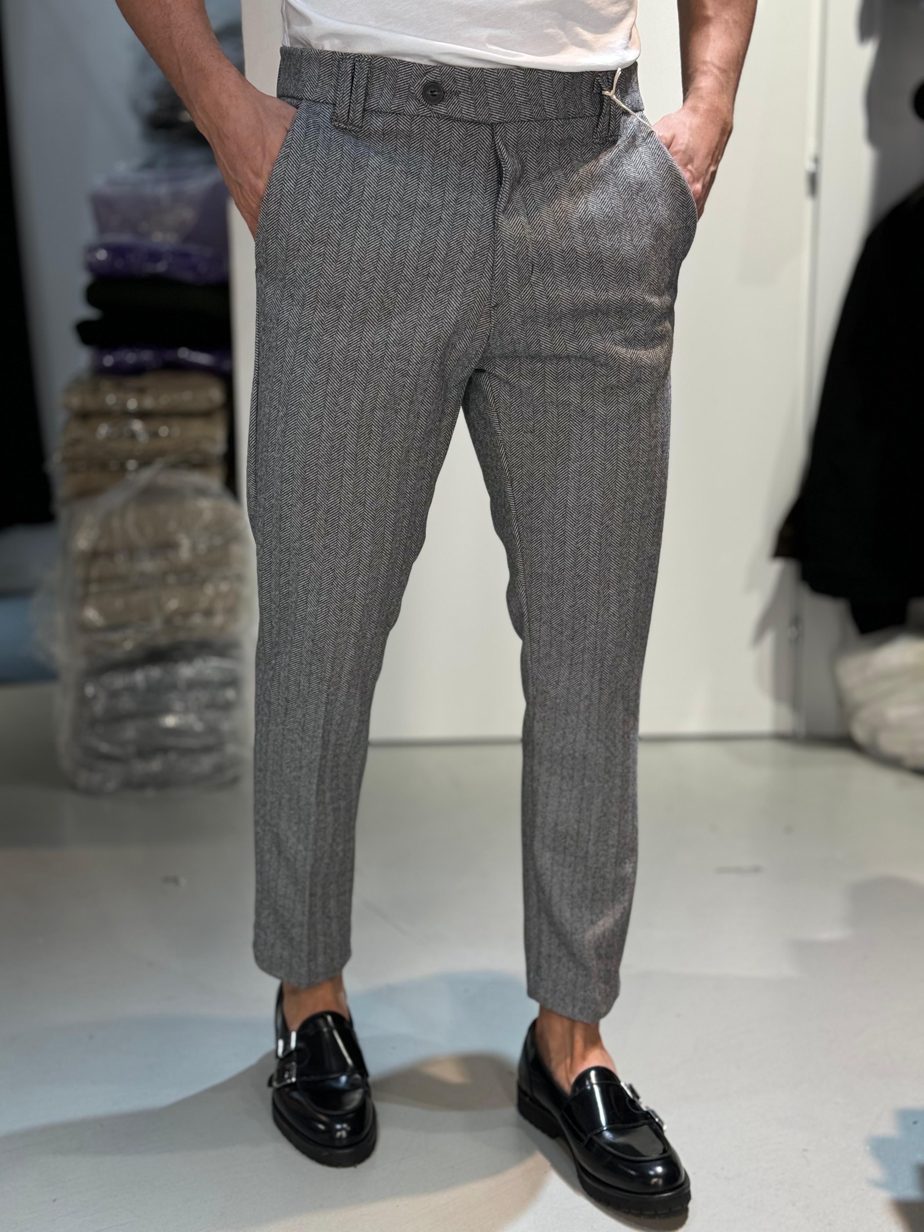 PANTALONE CLASSIC TASCHE DIETRO LANA