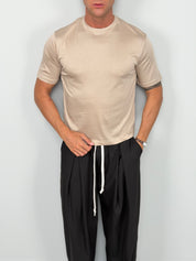 T-SHIRT CROP FILO DI SCOZIA