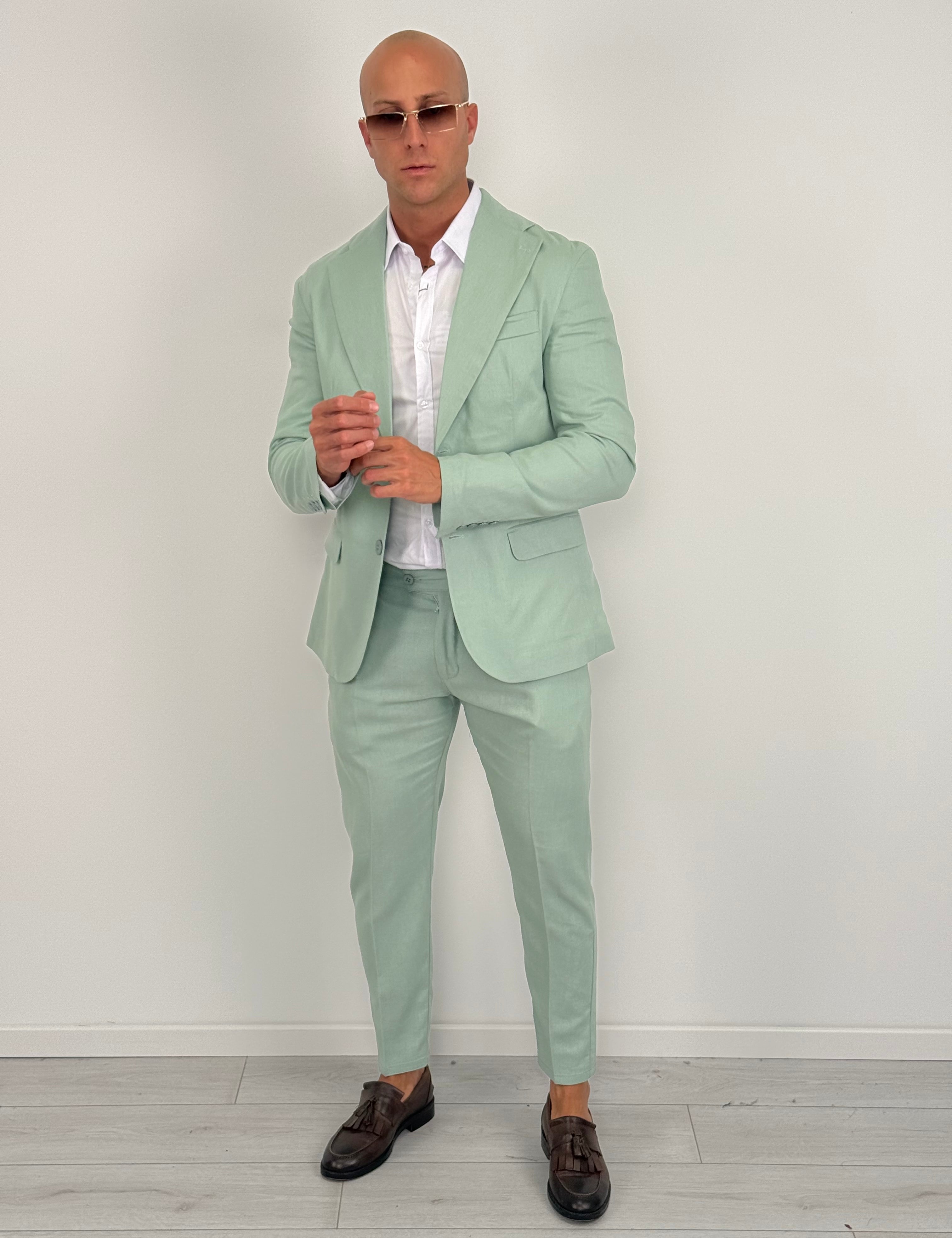 ABITO LINO MONOPETTO