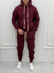 TUTA FELPATA RILIEVO - Colore bianco e rosa