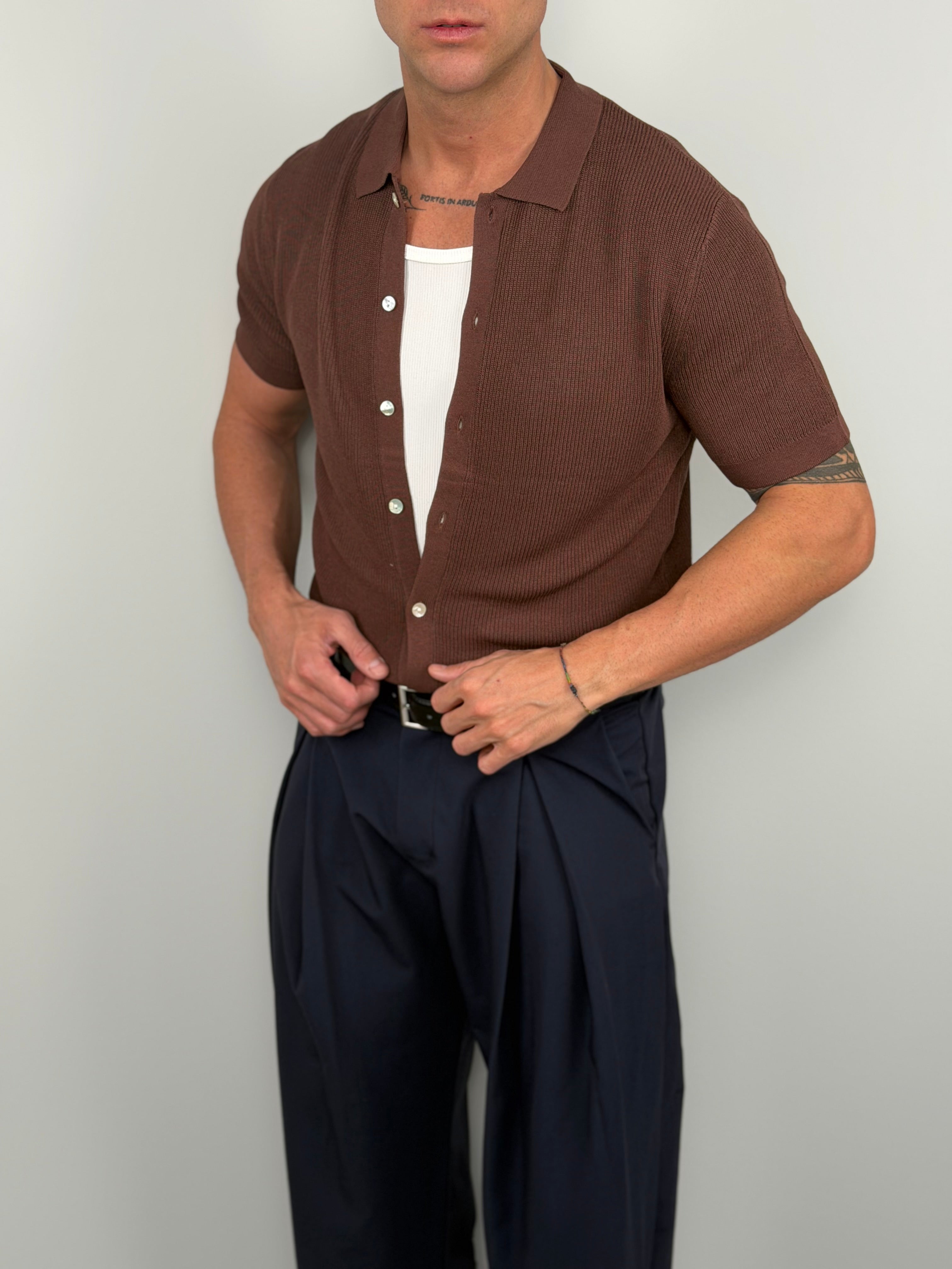 Polokragen-Strickjacken-Handschuh
