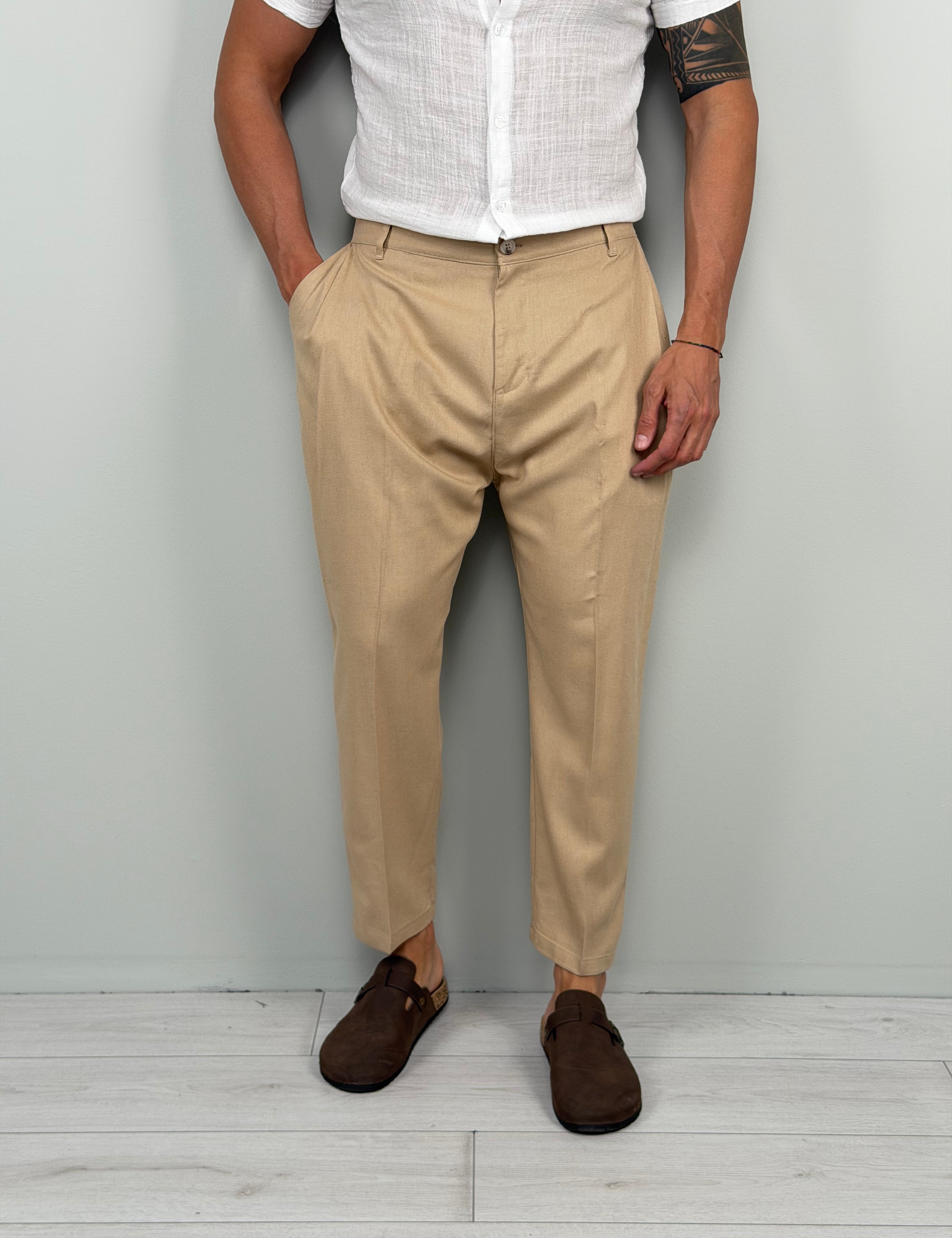 Pantalón de lino Follow - Bolsillo trasero