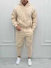 TUTA FELPATA RILIEVO - Colore bianco e rosa