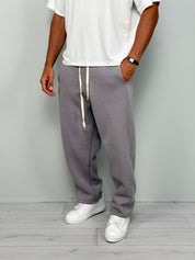 WIDE-STRIPED FLEECE TRACKSUIT TROUSERS