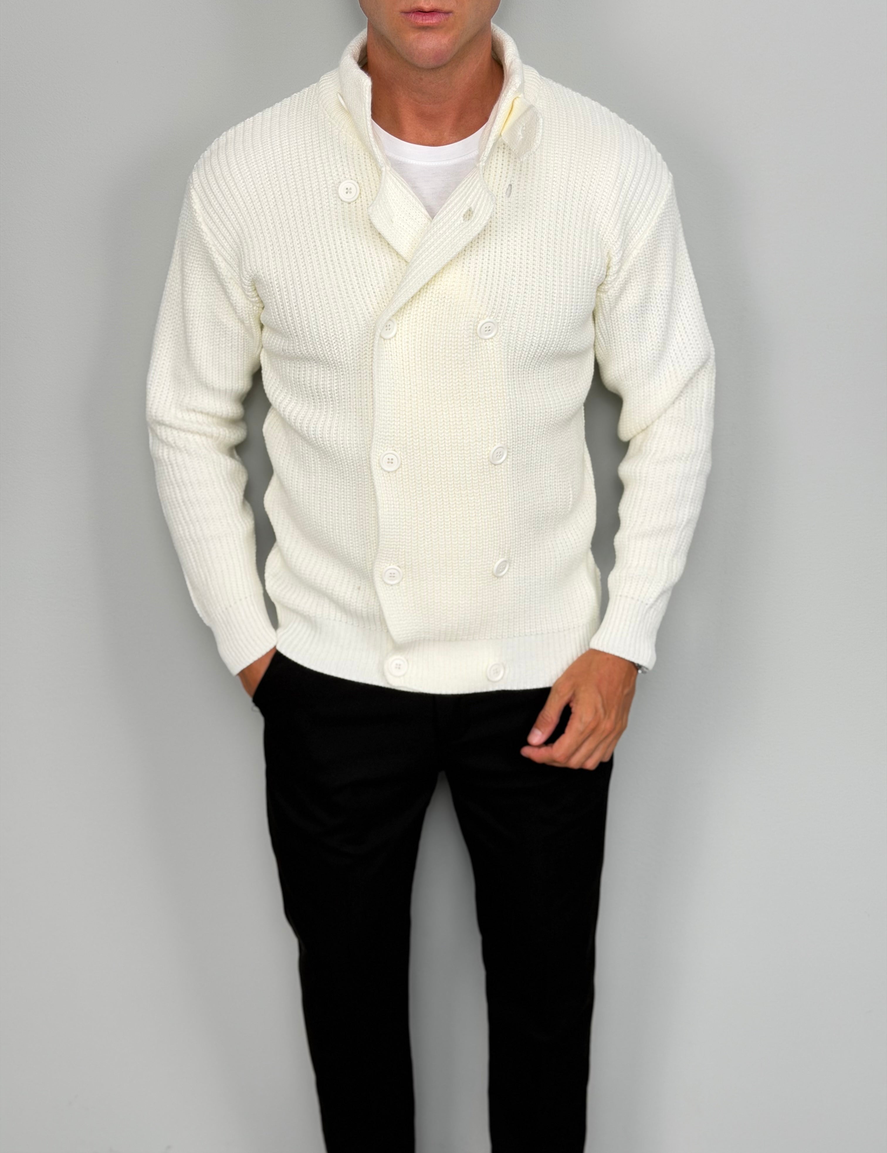 Zweireihige Wollstrickjacke ALVIN
