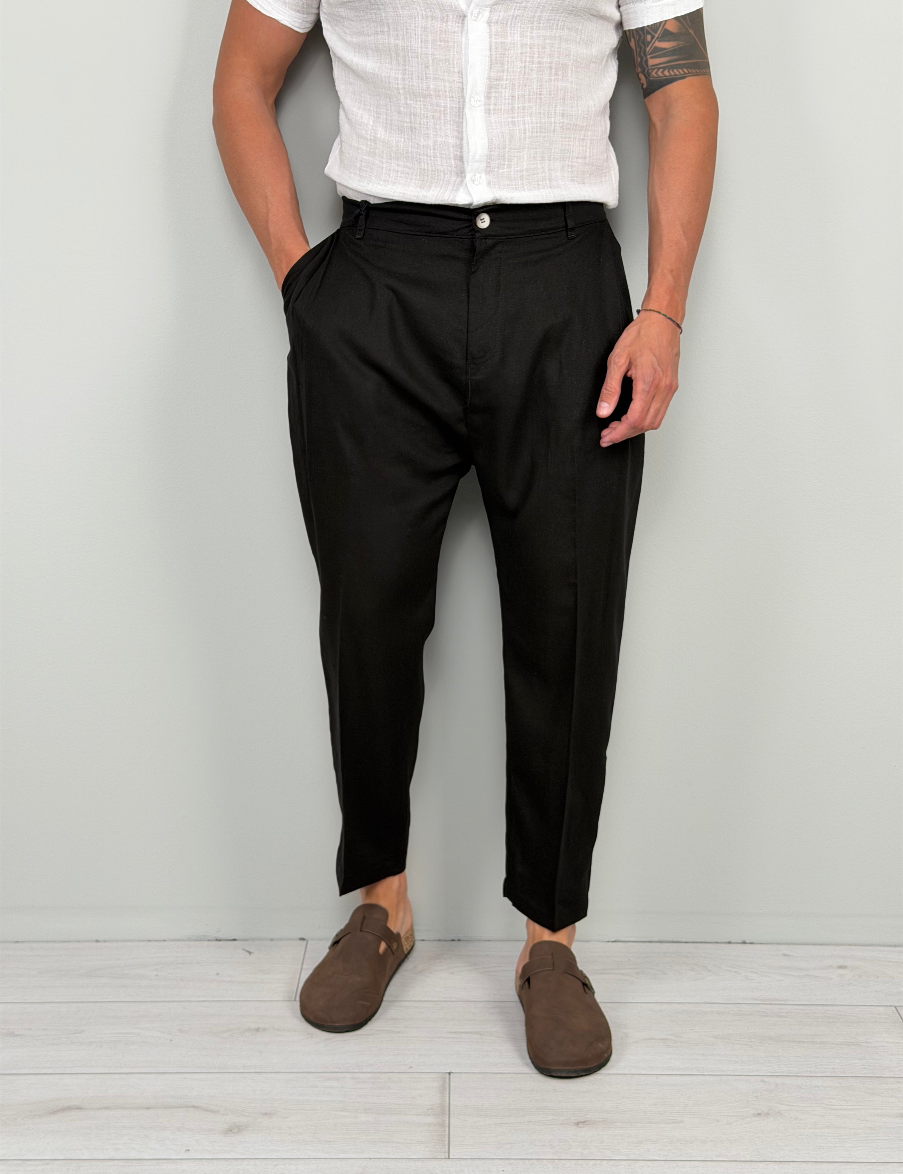 Pantalón de lino Follow - Bolsillo trasero