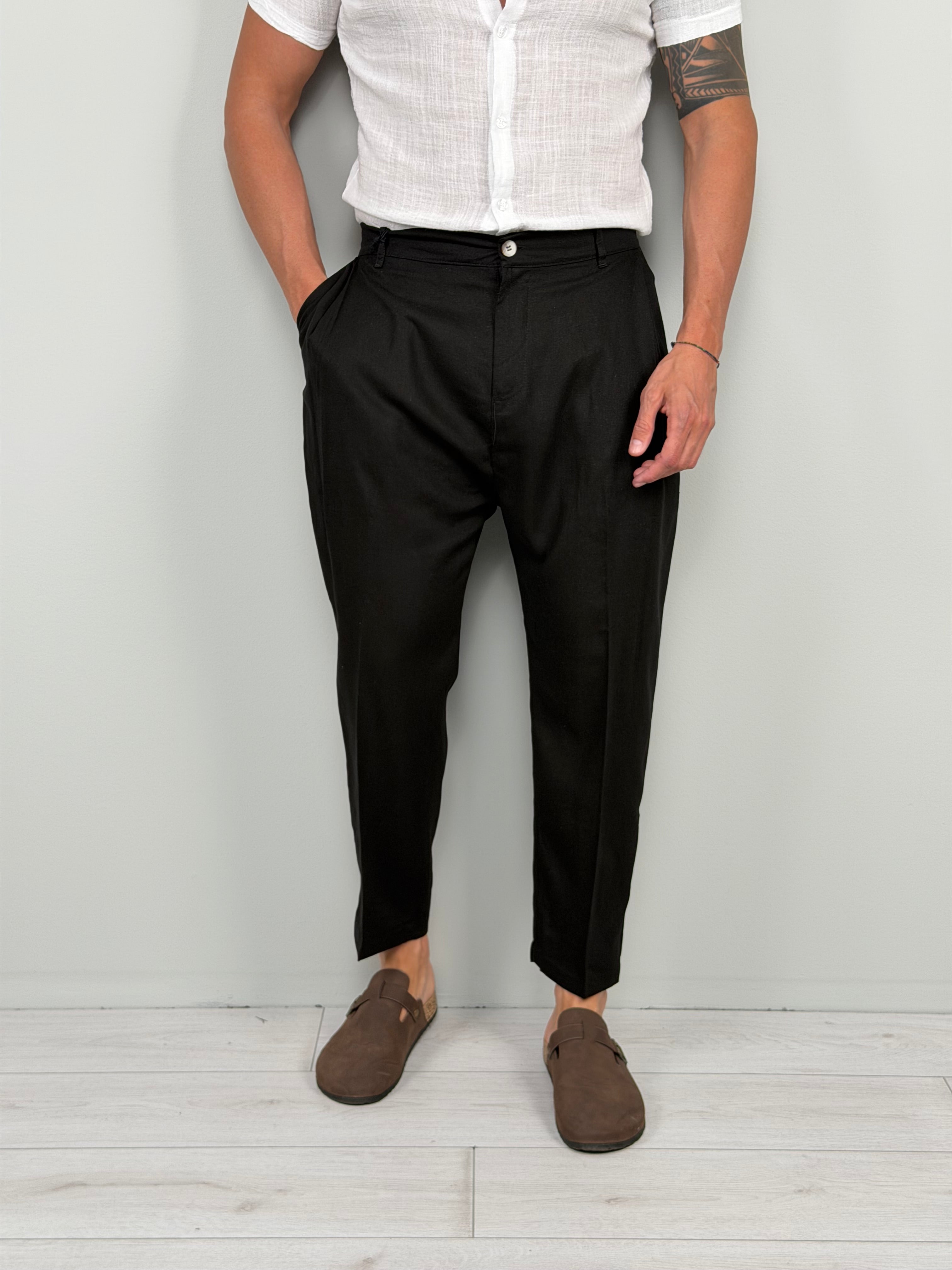 PANTALONE LINO FOLLOW - TASCA DIETRO