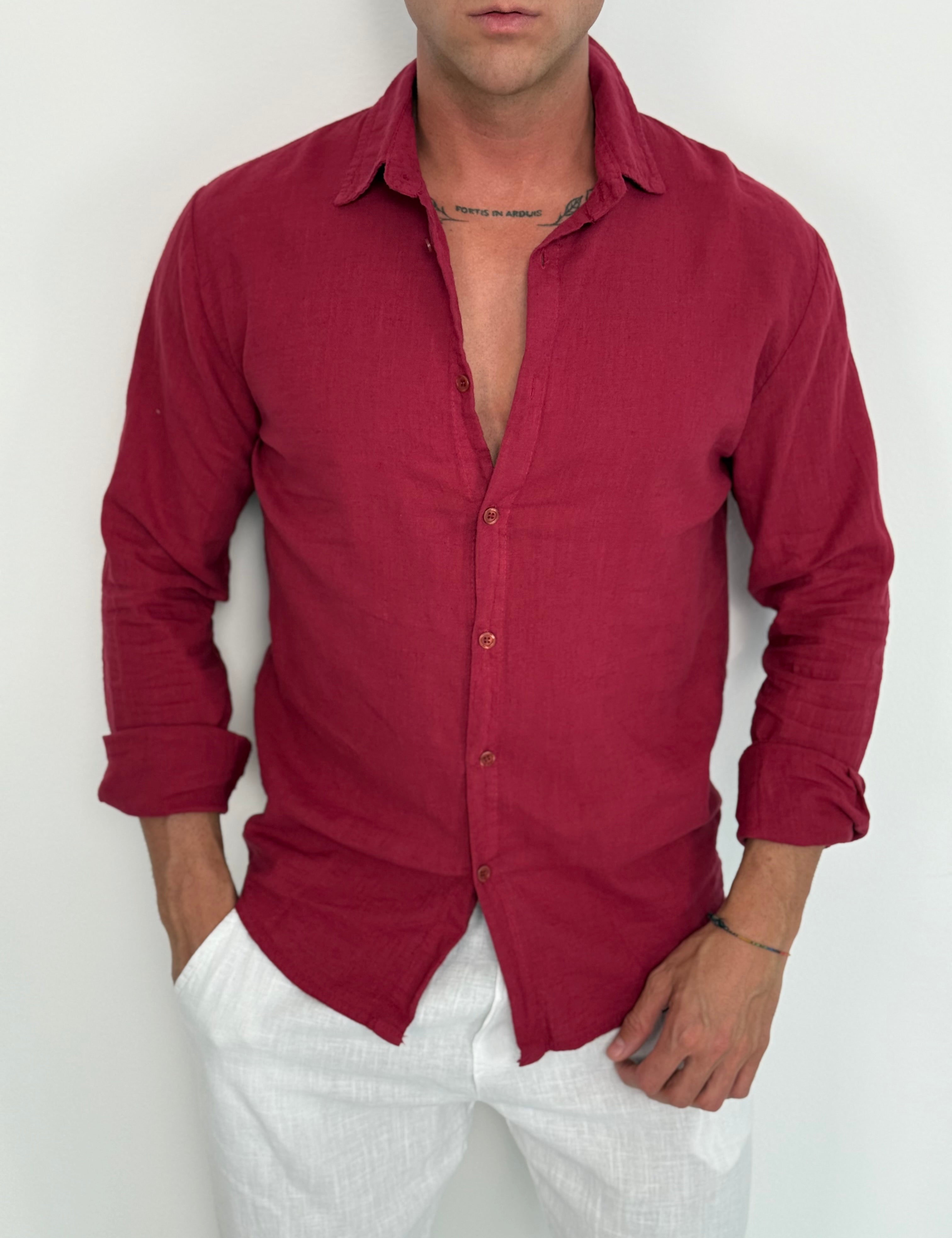 CAMICIA LINO COLLETTO