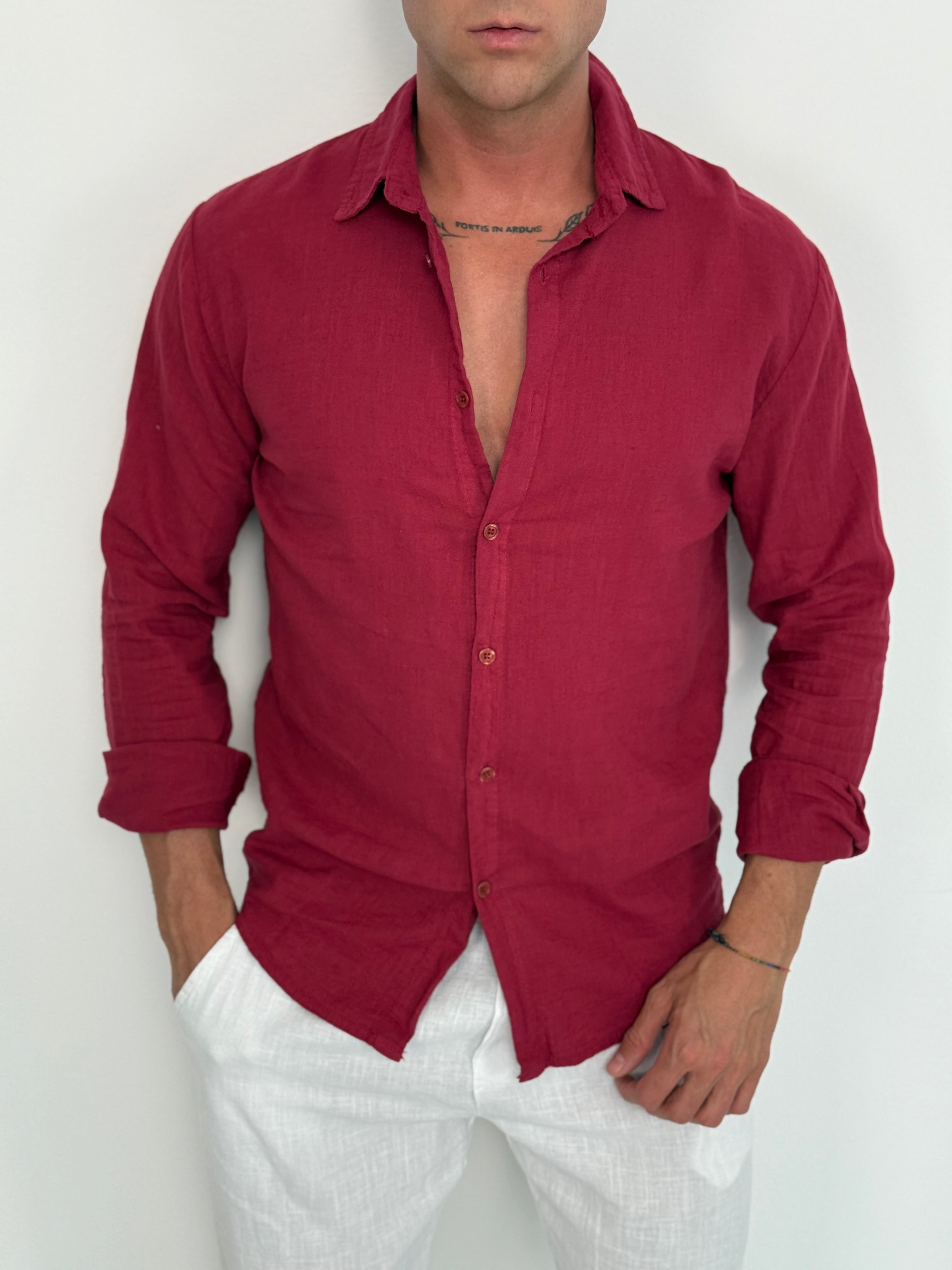 CAMICIA LINO COLLETTO
