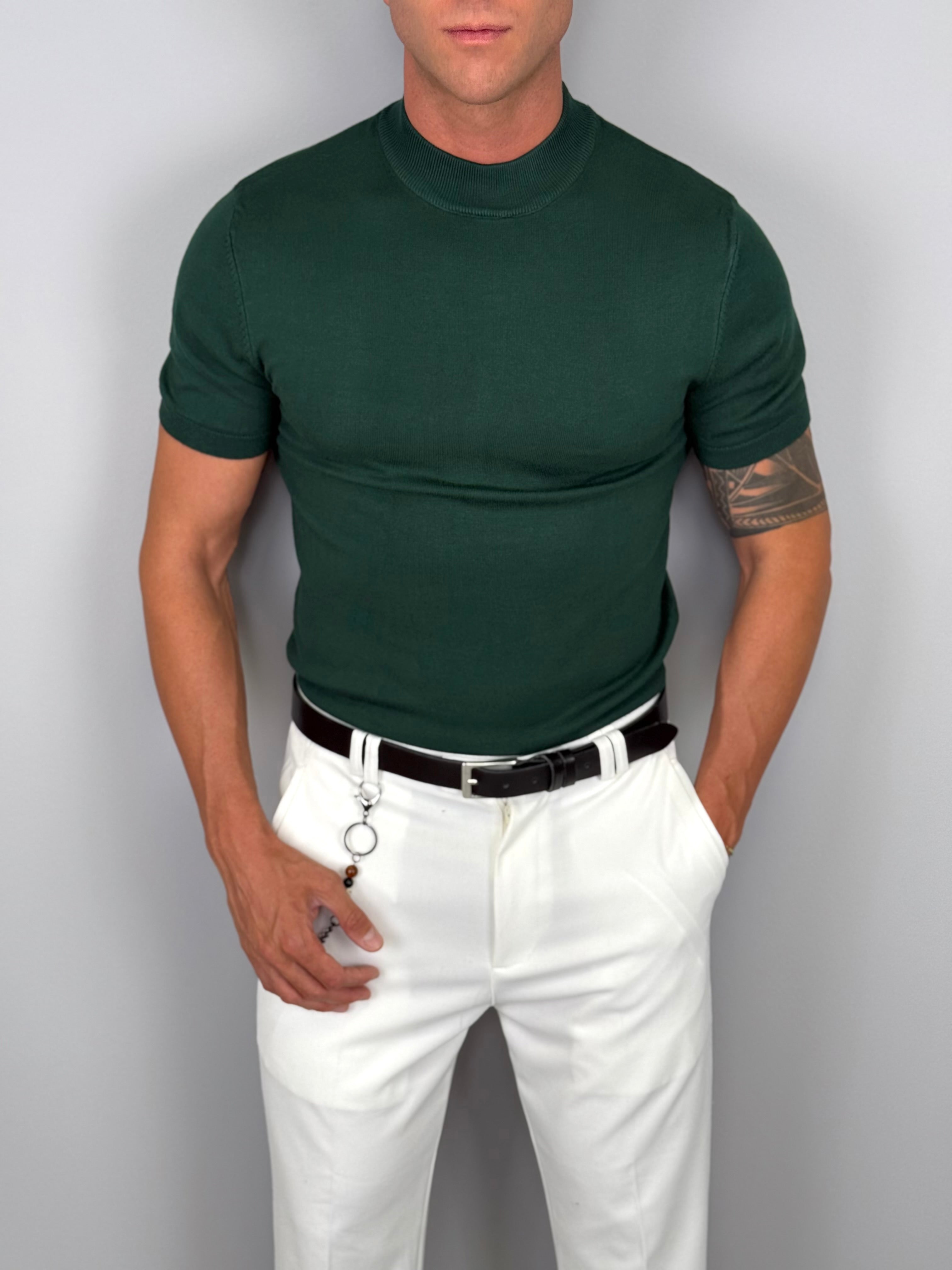 T-SHIRT MEZZO COLLO MAGLINA