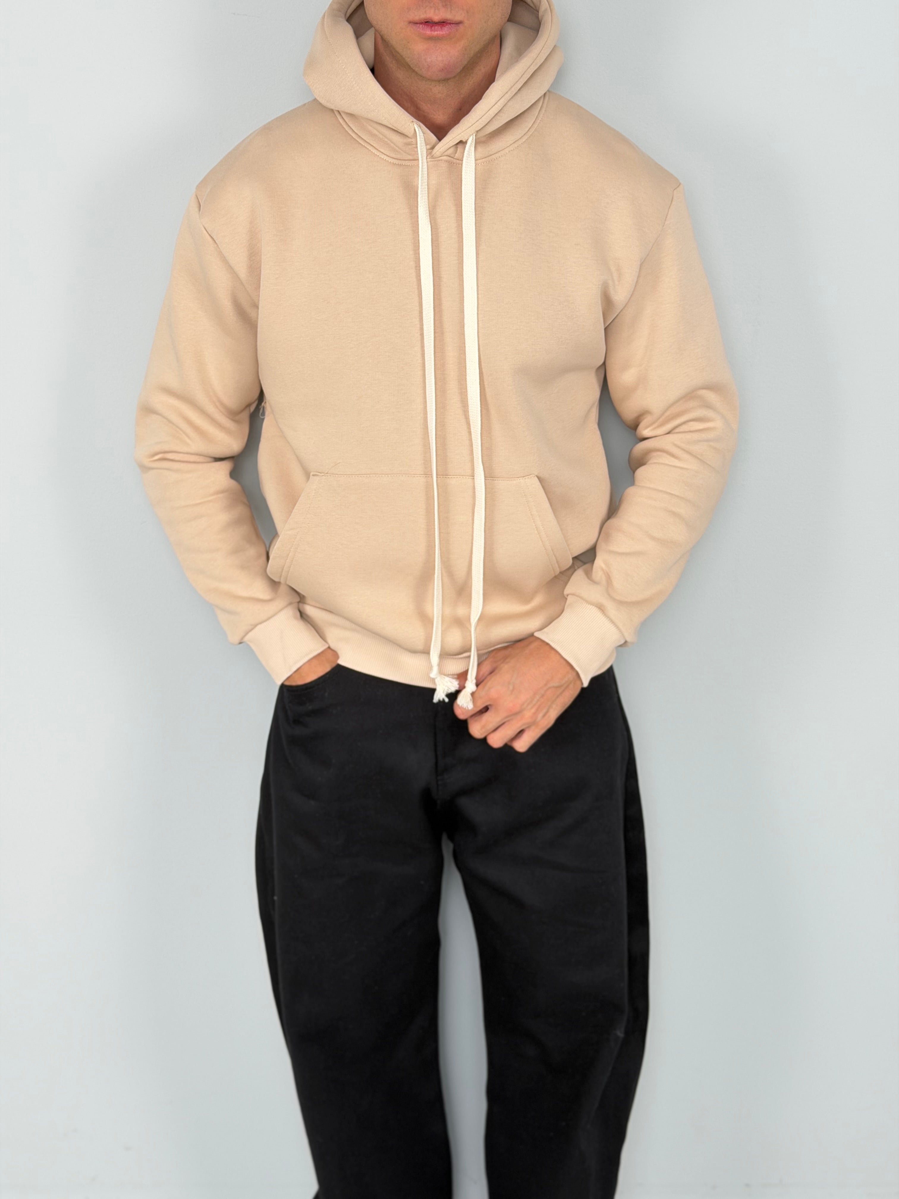 Sudadera básica con capucha de felpa