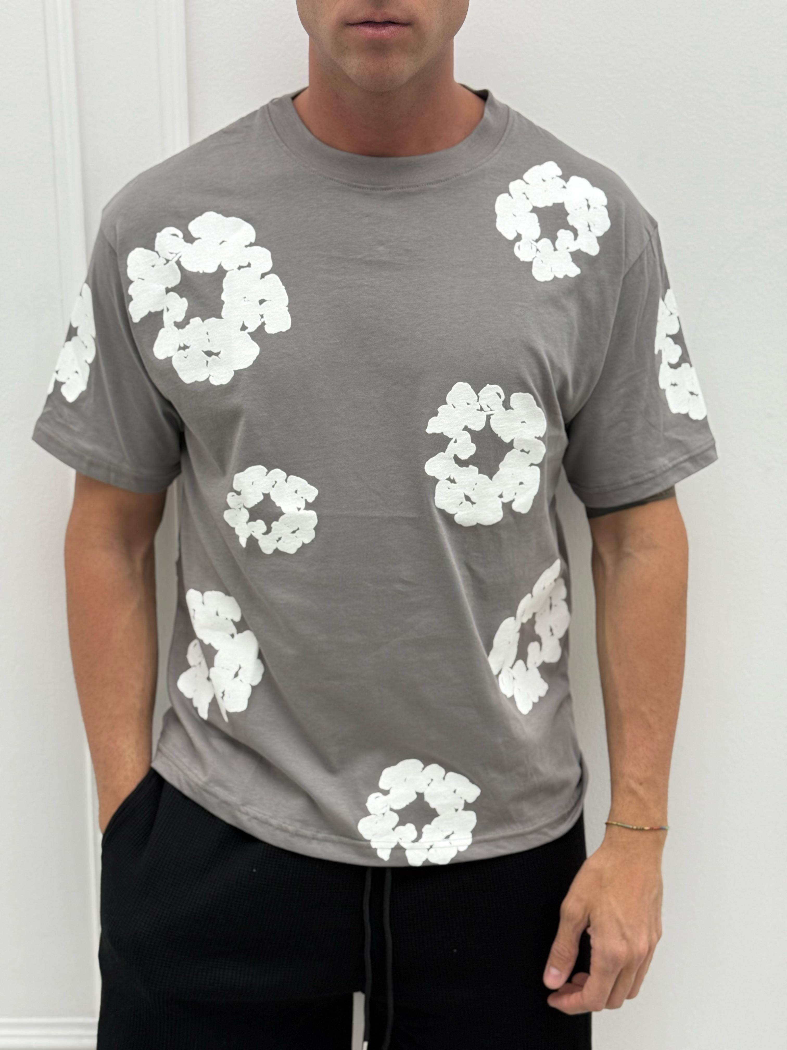 T-SHIRT FLORES - Tg.XL Ferro