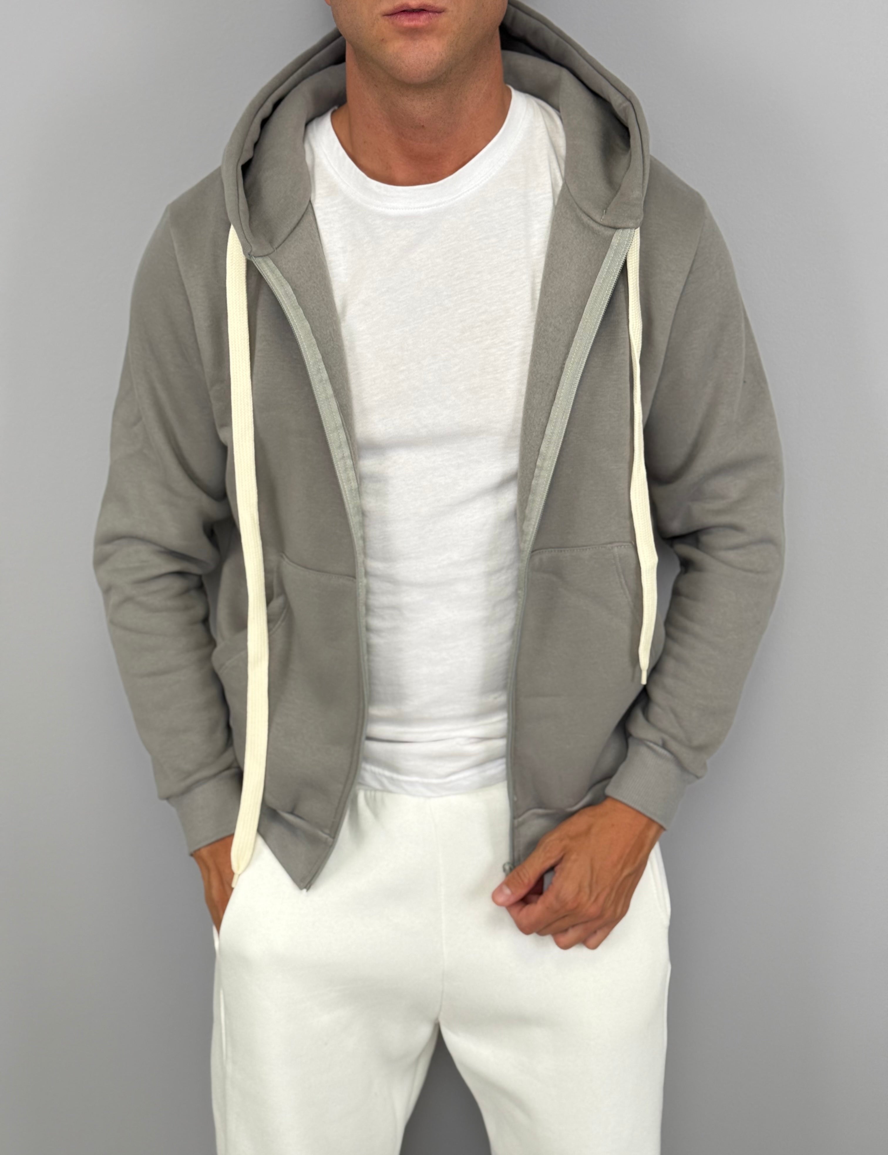 FELPA ZIP WHITELACE FELPATA