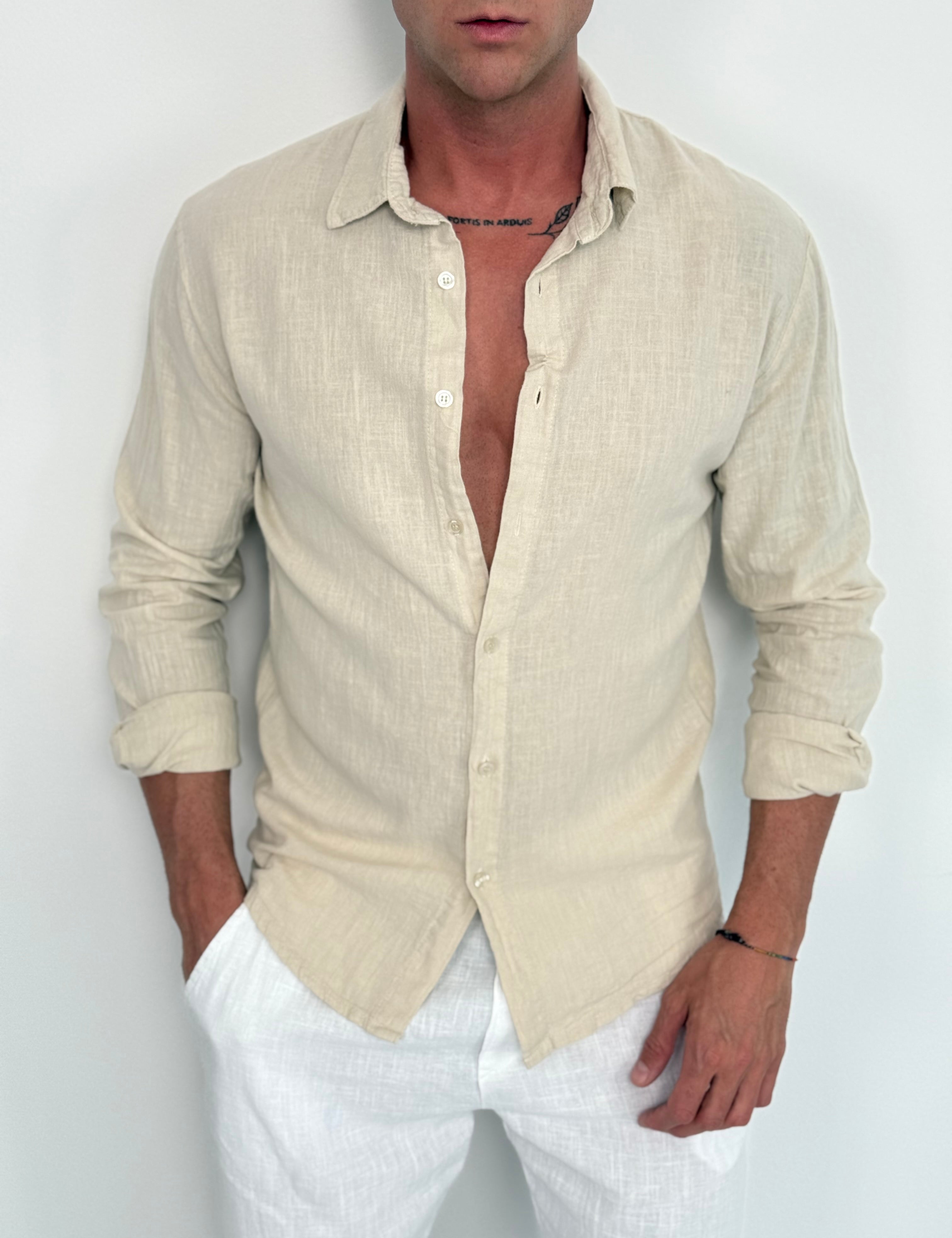 CAMICIA LINO COLLETTO