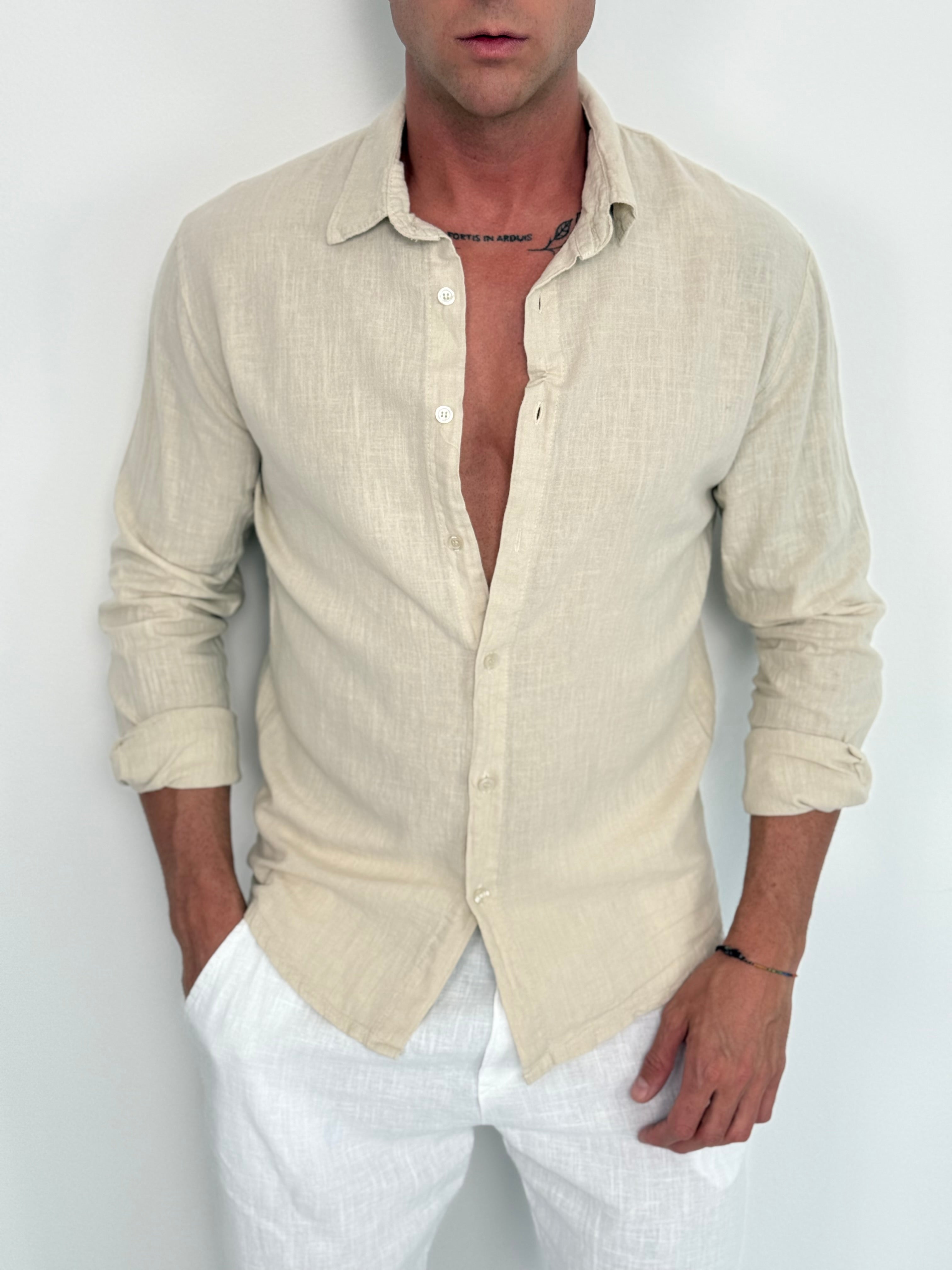 CAMICIA LINO COLLETTO