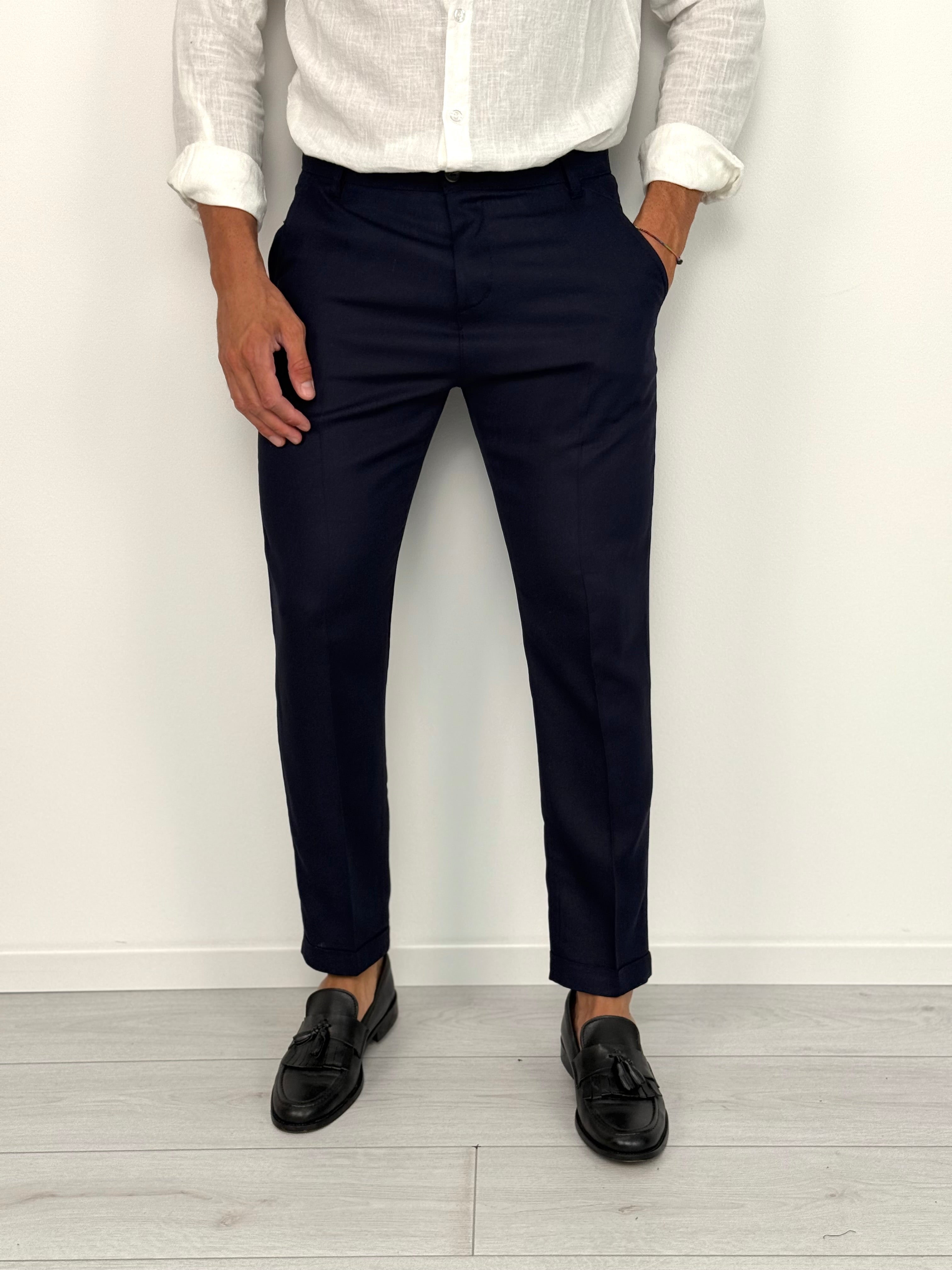 PANTALON CAPRI EN LIN À ROULETTES