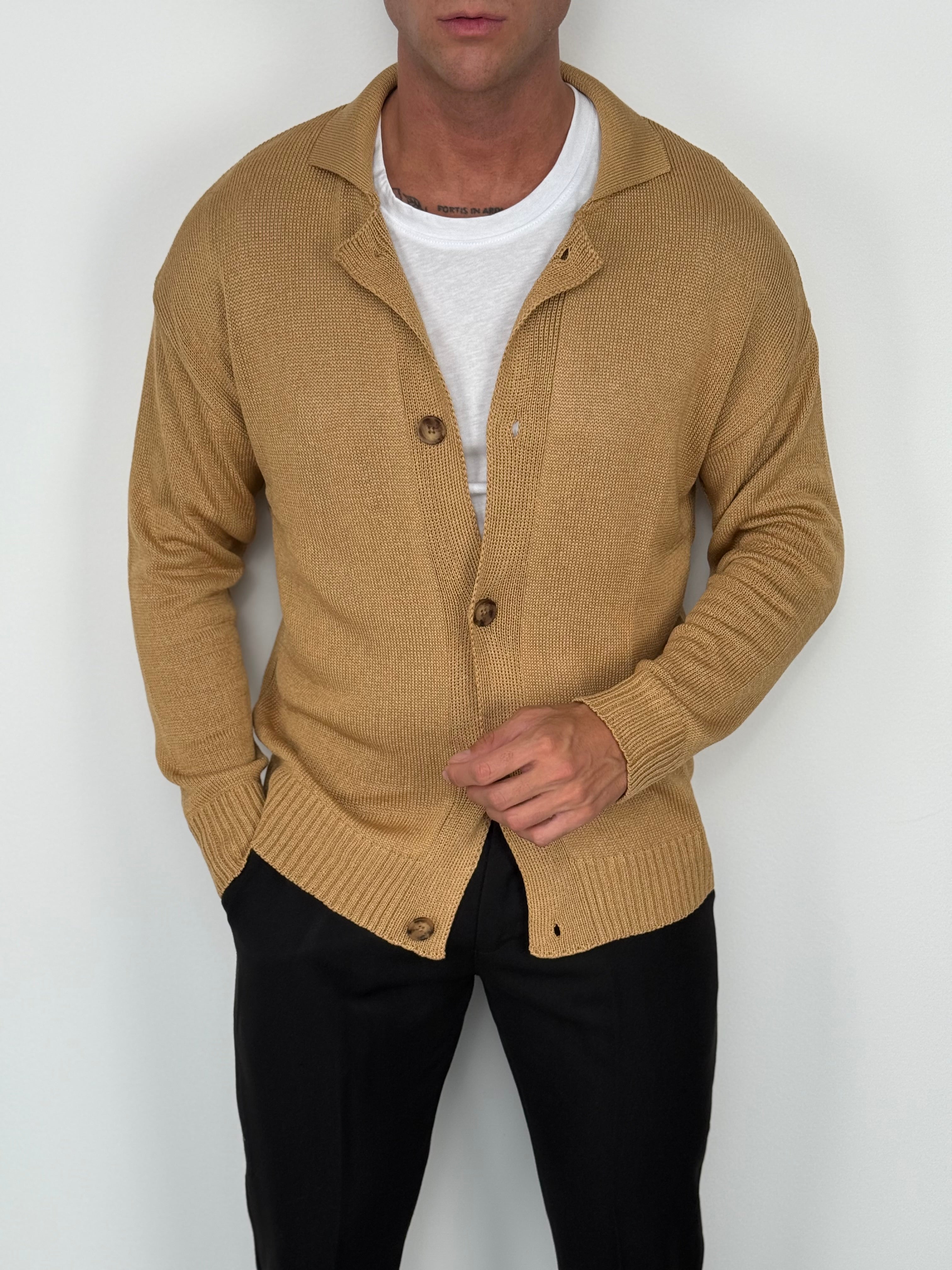CARDIGAN POLO COTONE